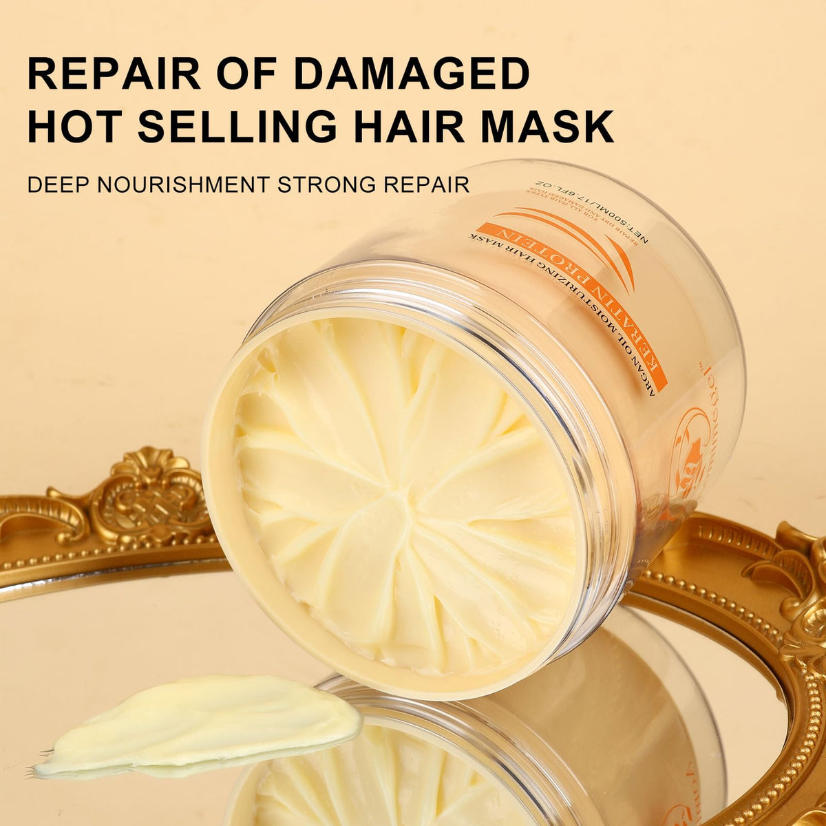 Collagen Repair Hair Mask Argan Oil Set 16 9 fl oz 2 fl oz - Aomimegel Official Imagery - 4