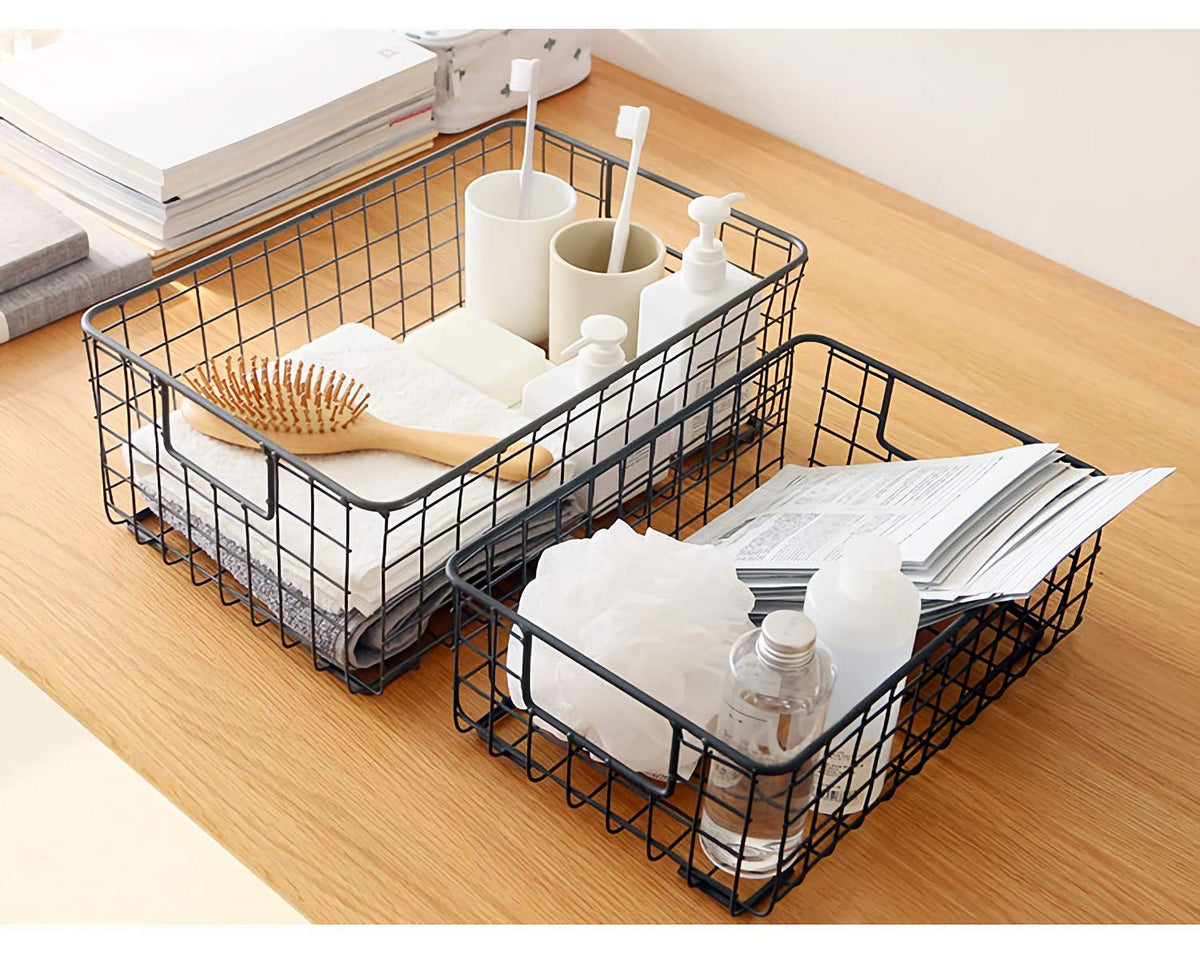 Kingrol 2 Pack Wire Storage Baskets with Handles Metal - Kingrol Official Imagery - 8