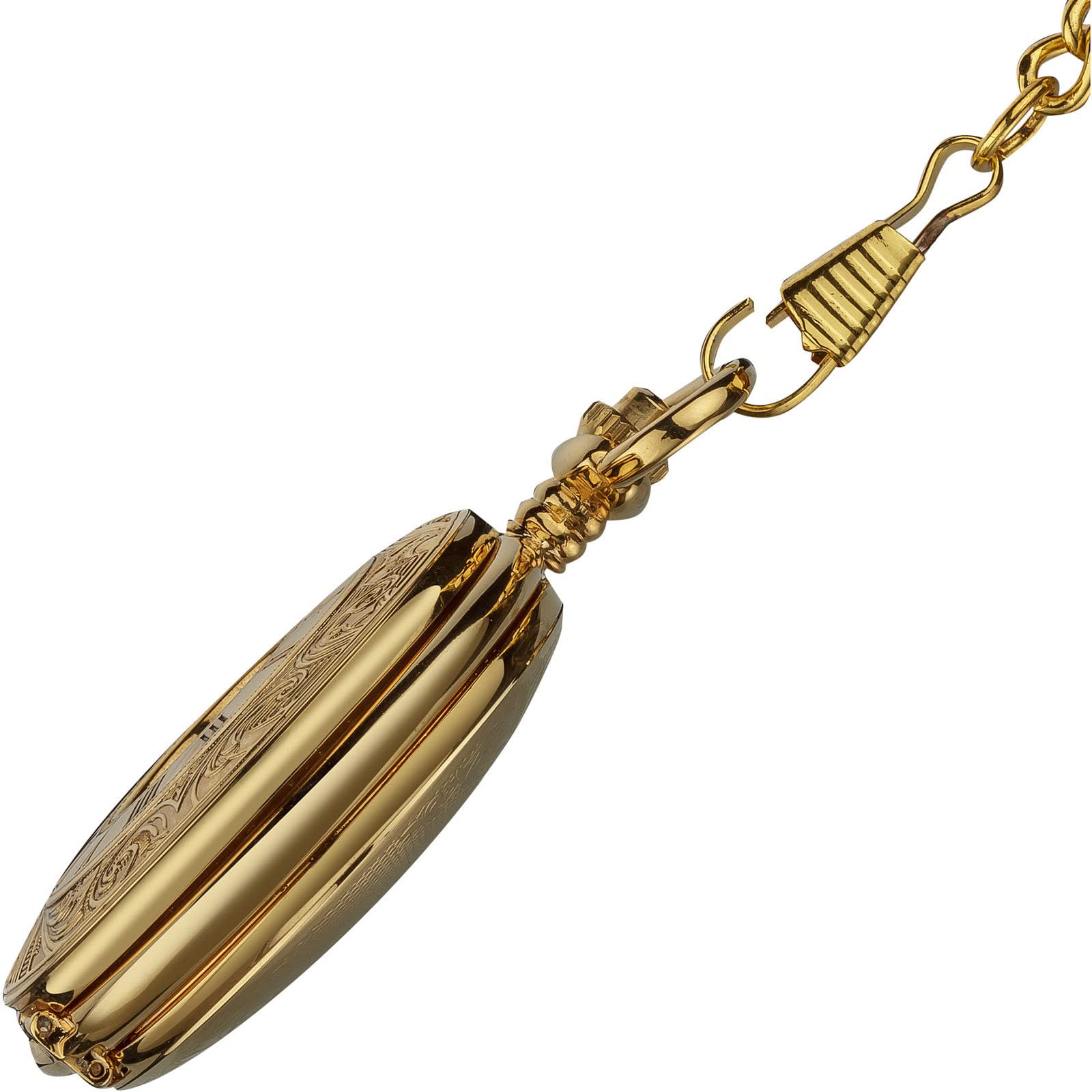 VIGOROSO Gold Mechanical Pocket Watch with Chain for Men