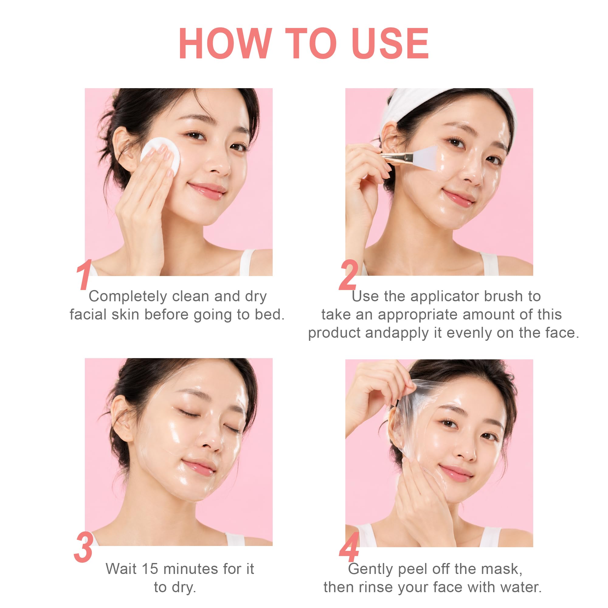 Collagen Night Wrapping Mask, Overnight Peel Off Face Mask with - YURI KOREA MASK