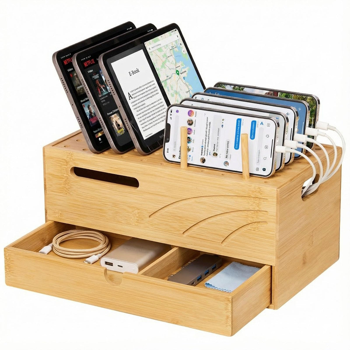 Homde Office Charging Station Organizer 2 Layer Charger - Homde Official Imagery - 2