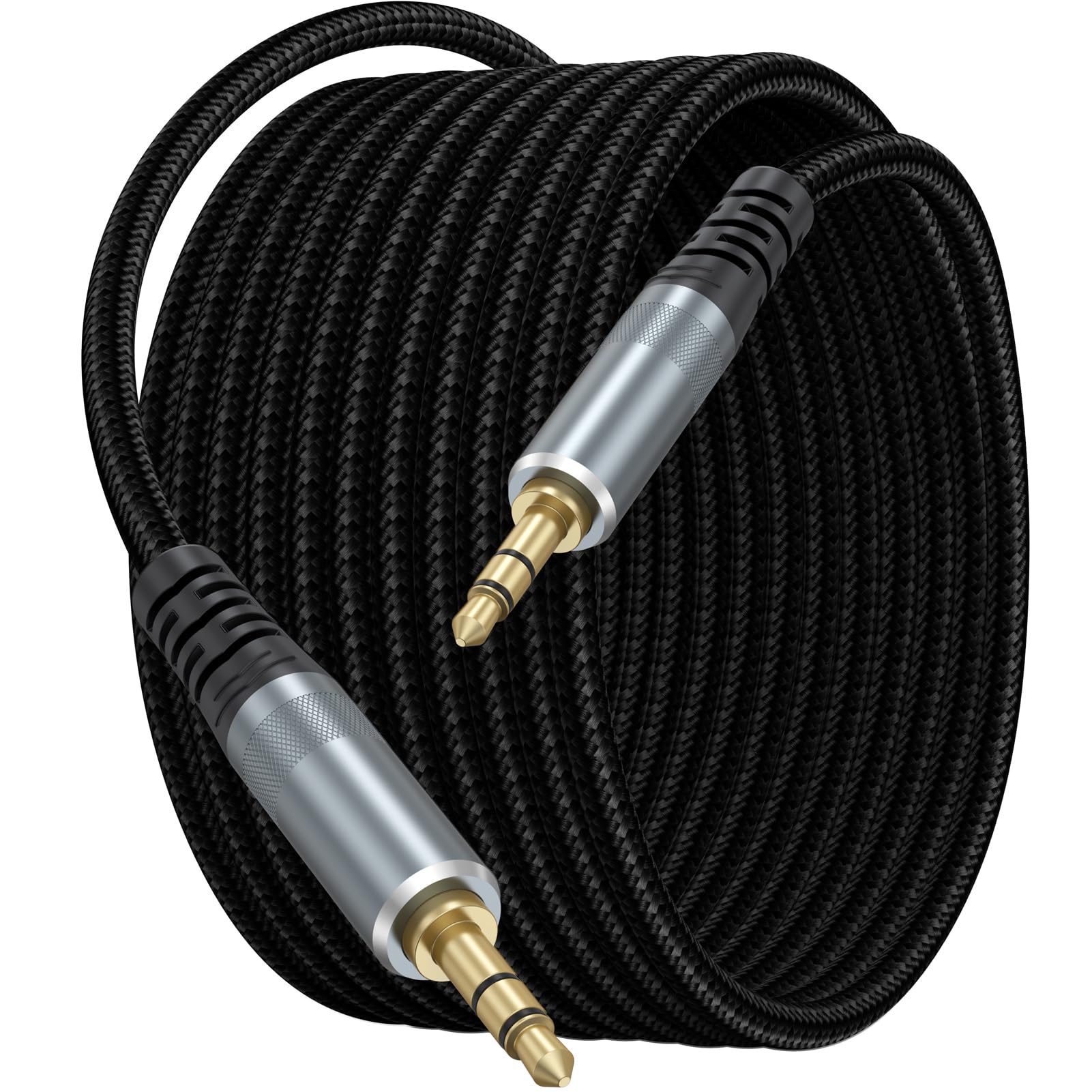 CLAVOOP AUX Cable 15ft Long 3.5mm Audio Aux Cord Male to Male Bra by CLAVOOP - Angle View 2