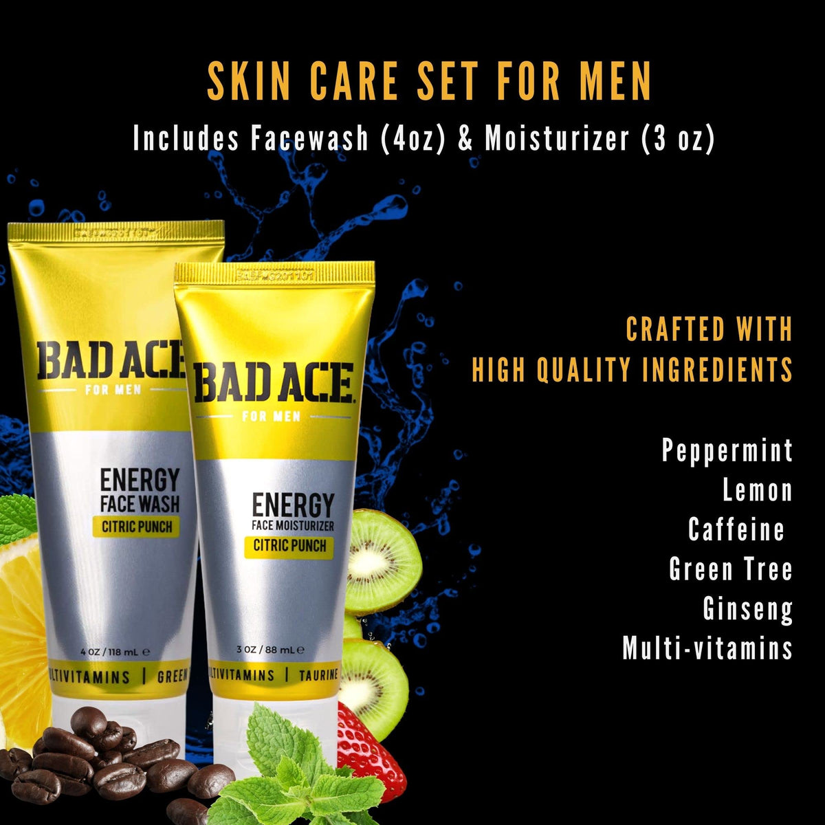 BAD ACE Energy Men s Facewash and Moisturizer Set - BAD ACE Official Imagery - 3