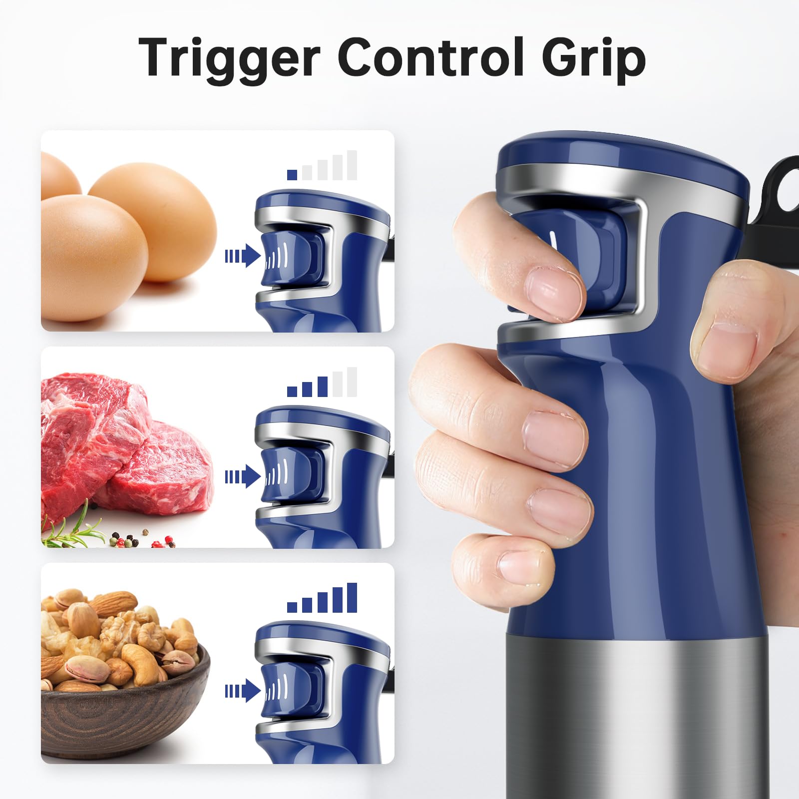 Turelar Immersion Blender Handheld 5 in 1 Hand Blender Set 1100W by turelar - Angle View 4