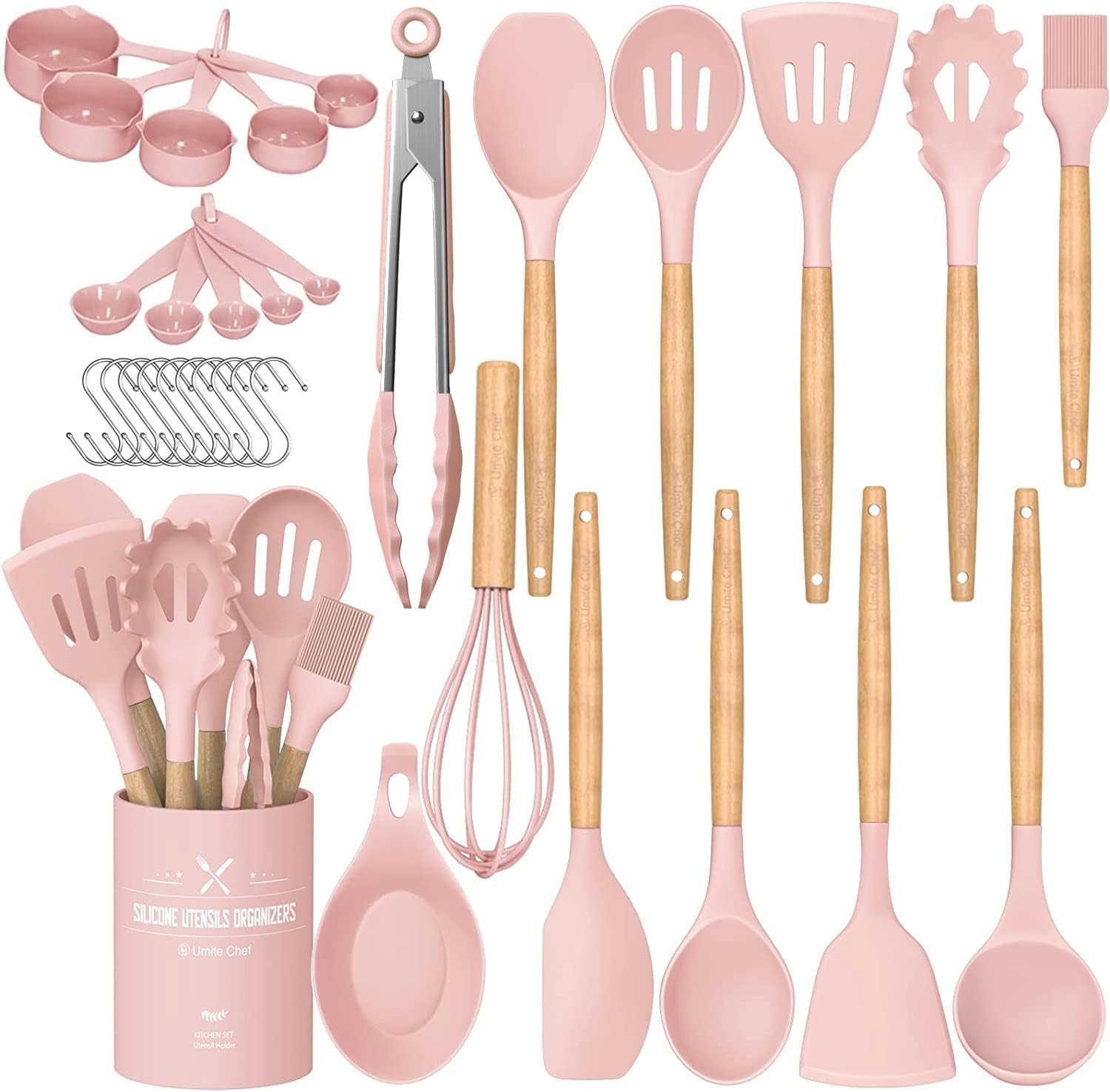 Umite Chef Kitchen Cooking Utensils Set, 33 pcs Non-Stick Silicon by Umite Chef - Angle View 10