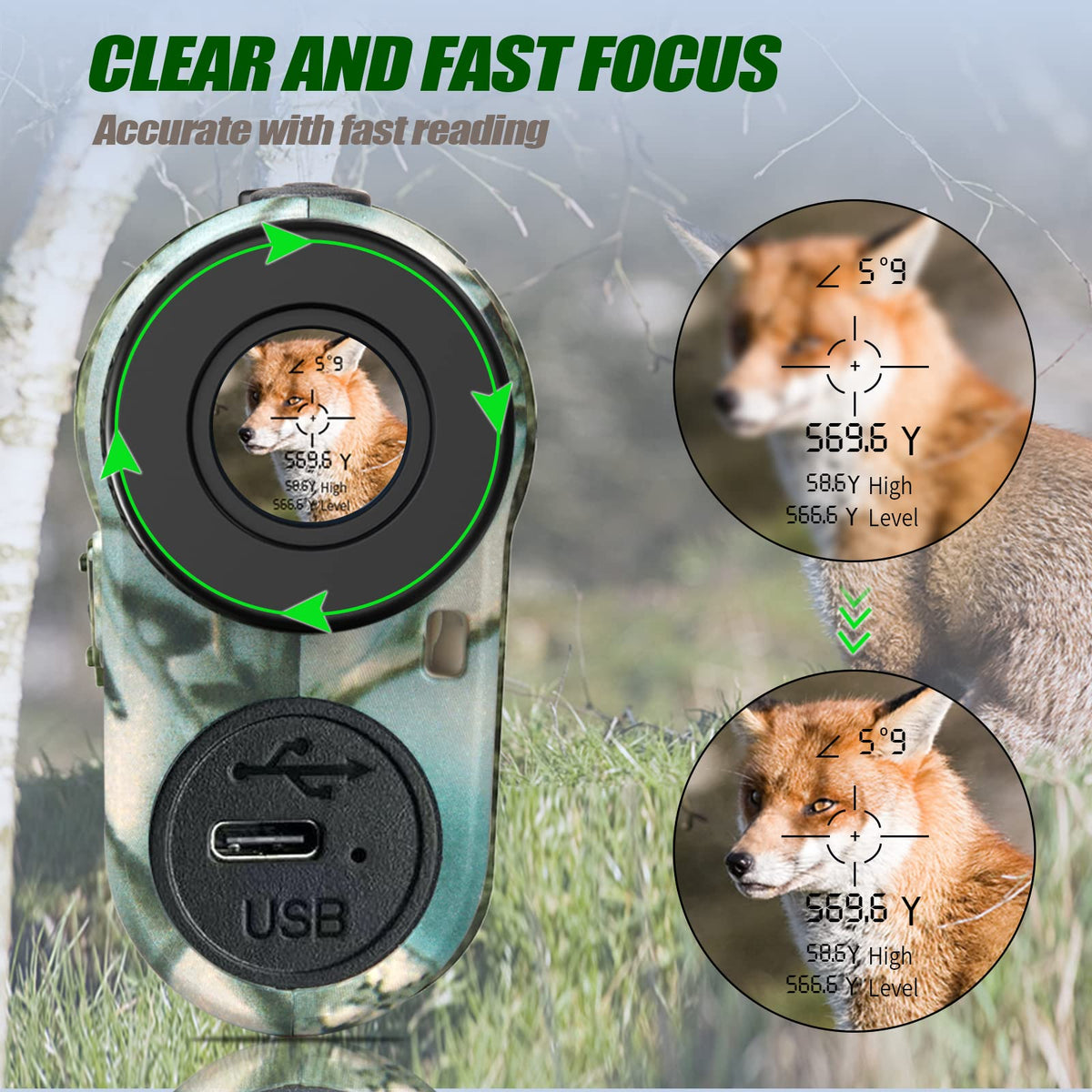 REVASRI Hunting Laser Rangefinder with Rechargeable Battery - REVASRI Official Imagery - 6