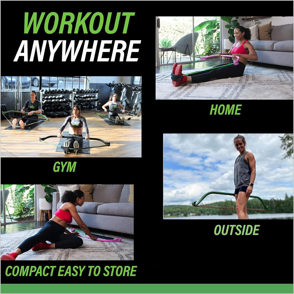 Lite All in One Home Gym System Portable Resistance Band Bar - Gorilla Bow Official Imagery - 6