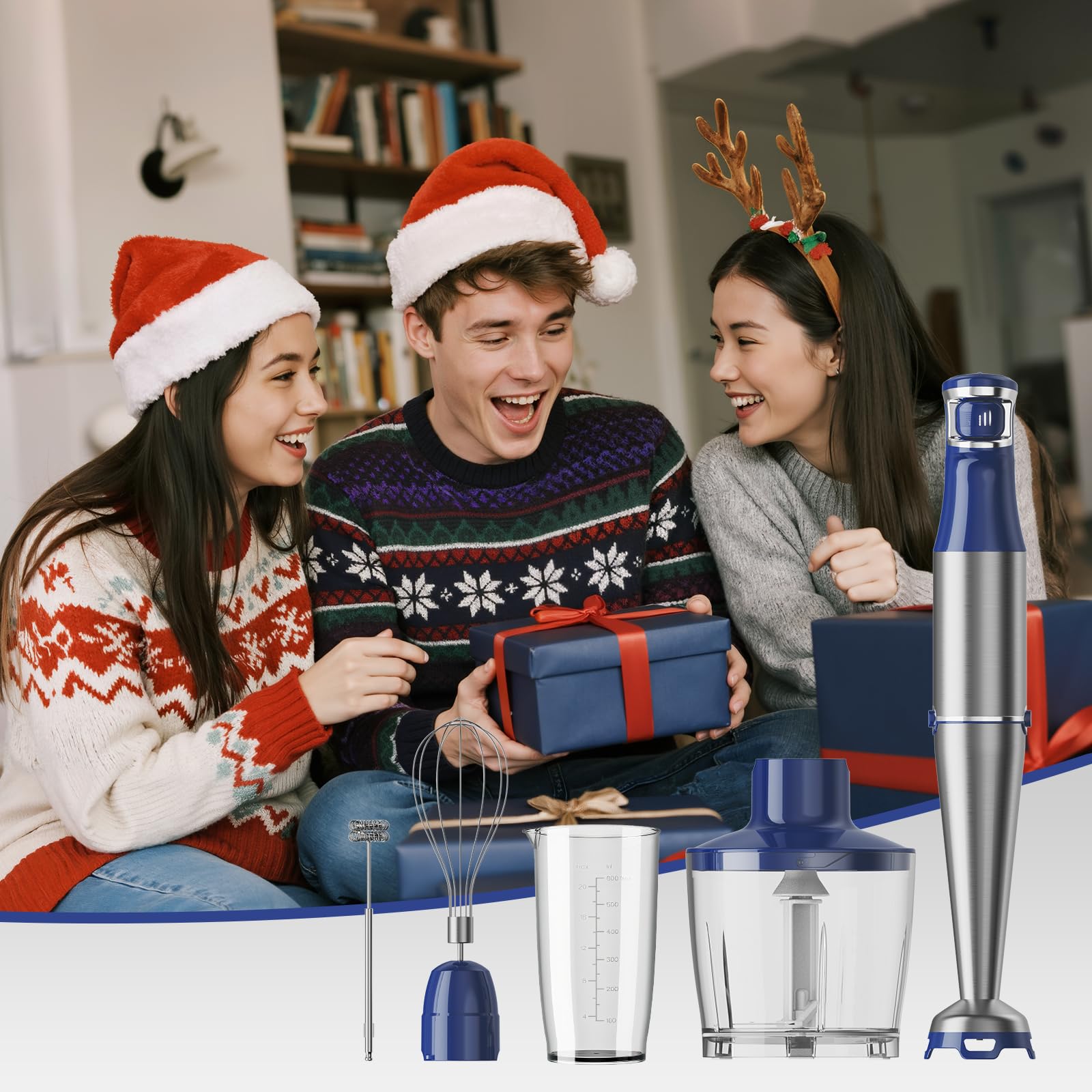 Turelar Immersion Blender Handheld 5 in 1 Hand Blender Set 1100W by turelar - Angle View 2