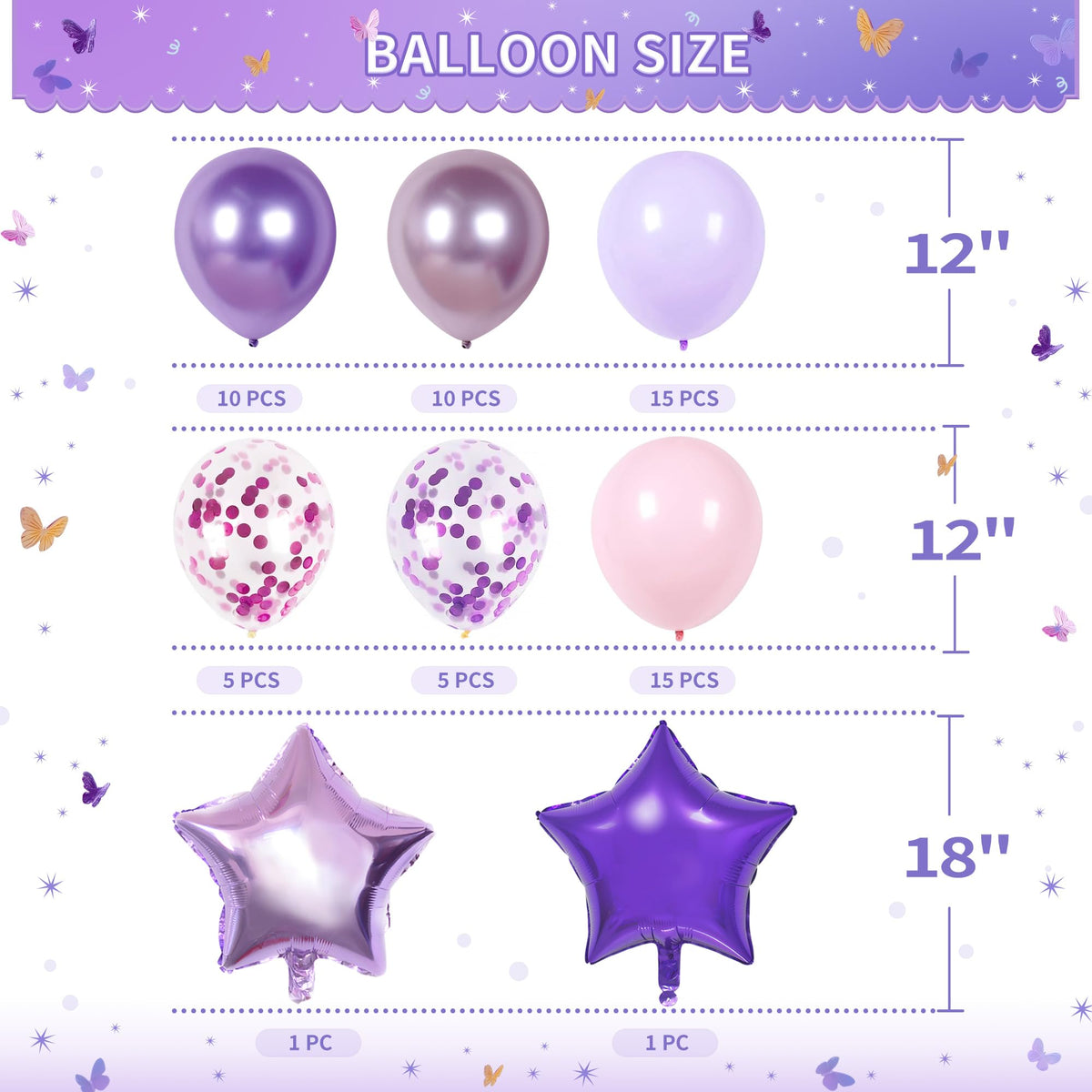 199 Pcs Purple Birthday Party Decorations For Women Happy - Party Spot! Official Imagery - 4