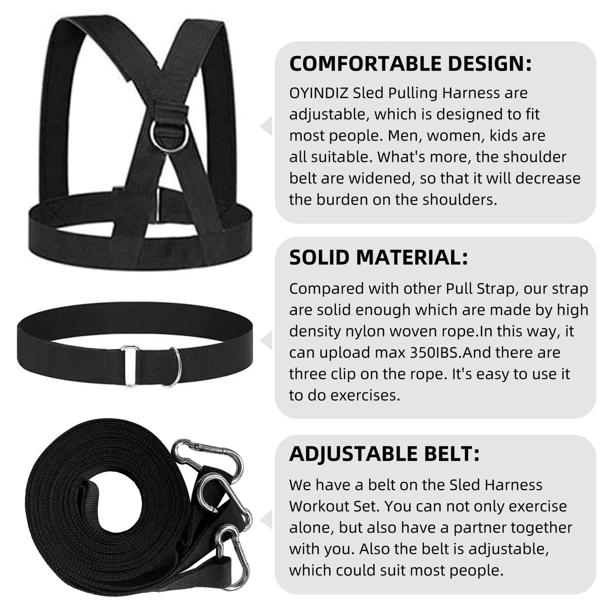 Sled Harness Set Pulling Strap for Speed Power Agility - OYINDIZ Official Imagery - 6