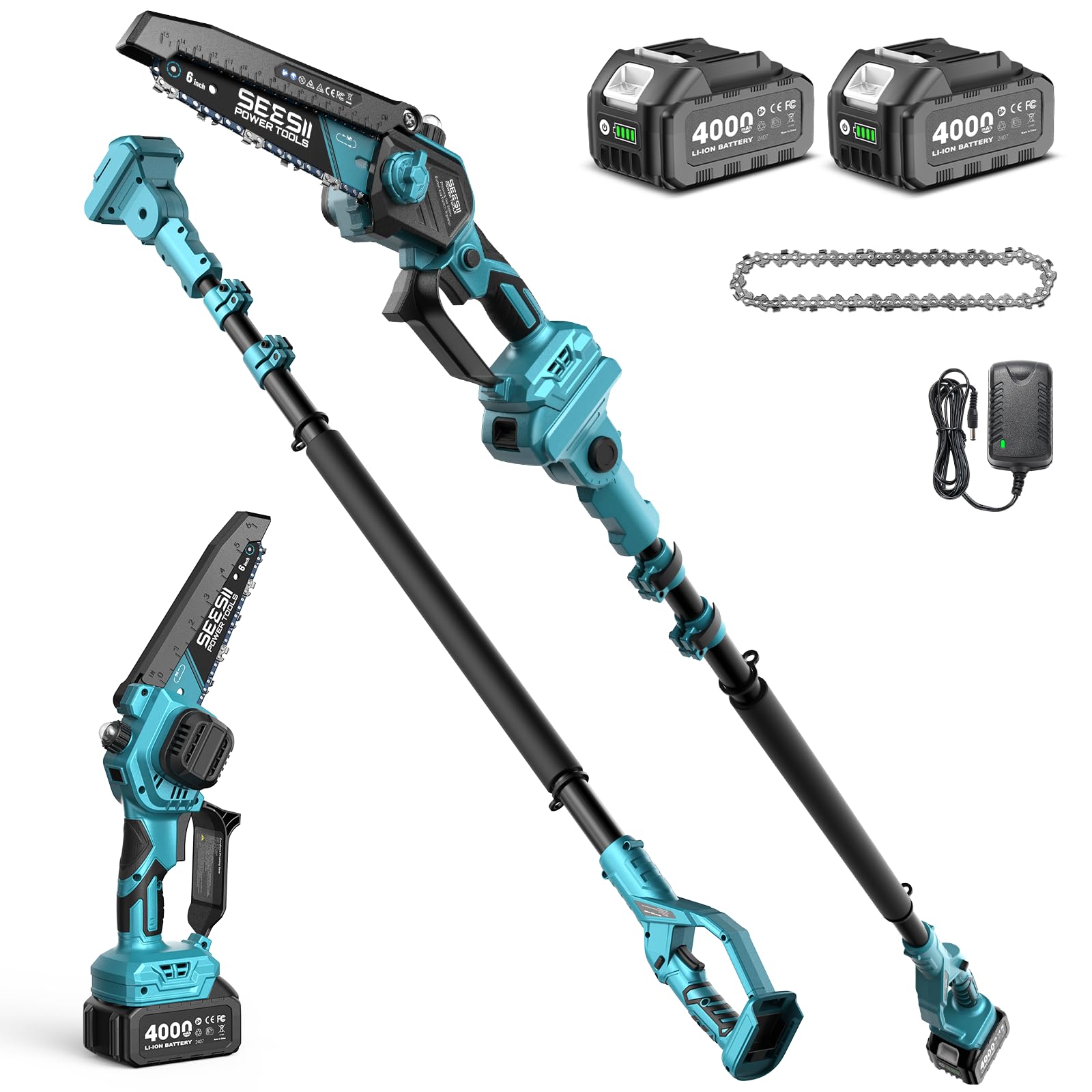 Seesii Mini Chainsaw, 6-inch Mini Chainsaw Cordless, Handheld Ele - Seesii Official Product View 8