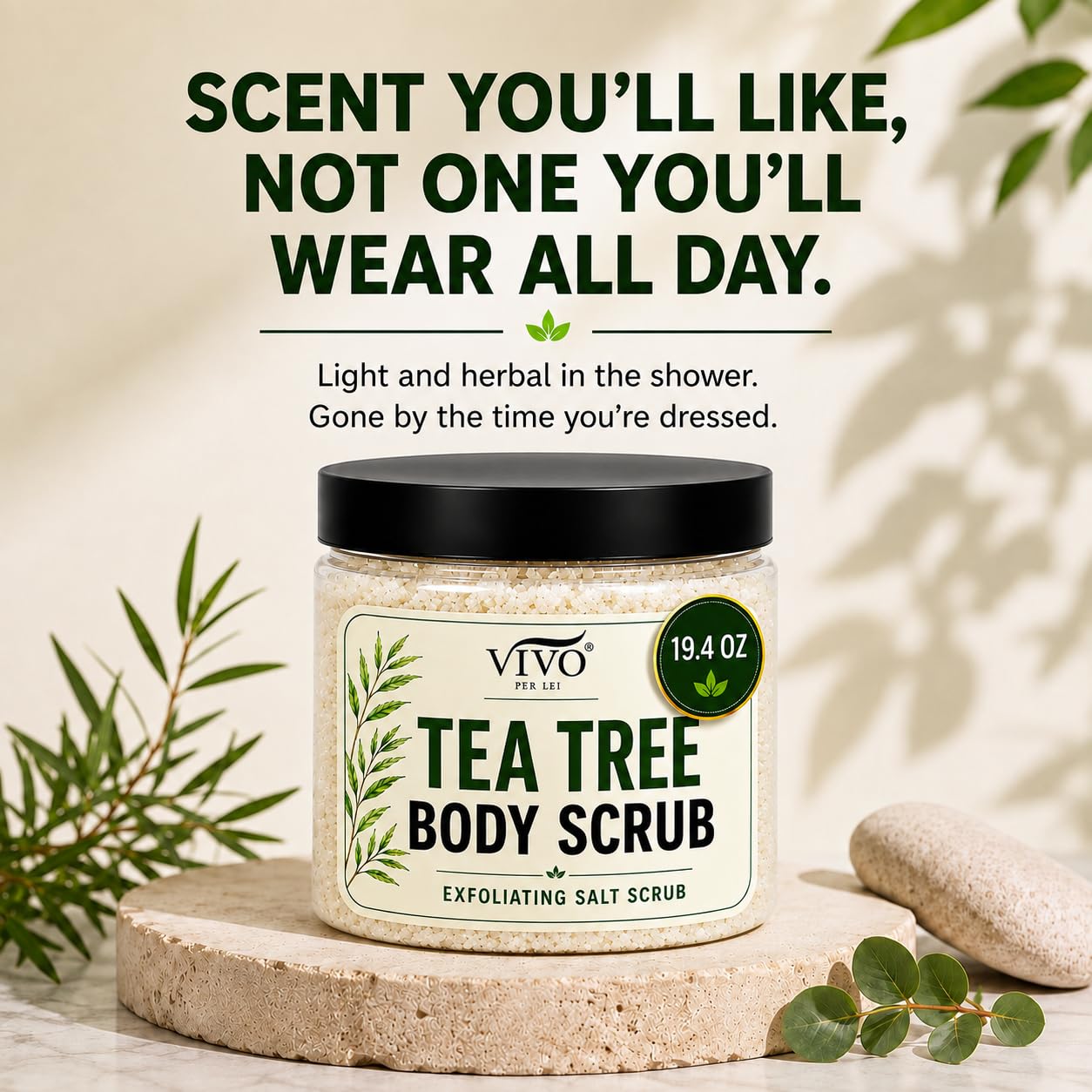 Vivo Per Lei Tea Tree Body Scrub - Extra Large Size 19 - Vivo Per Lei Official Product View 8