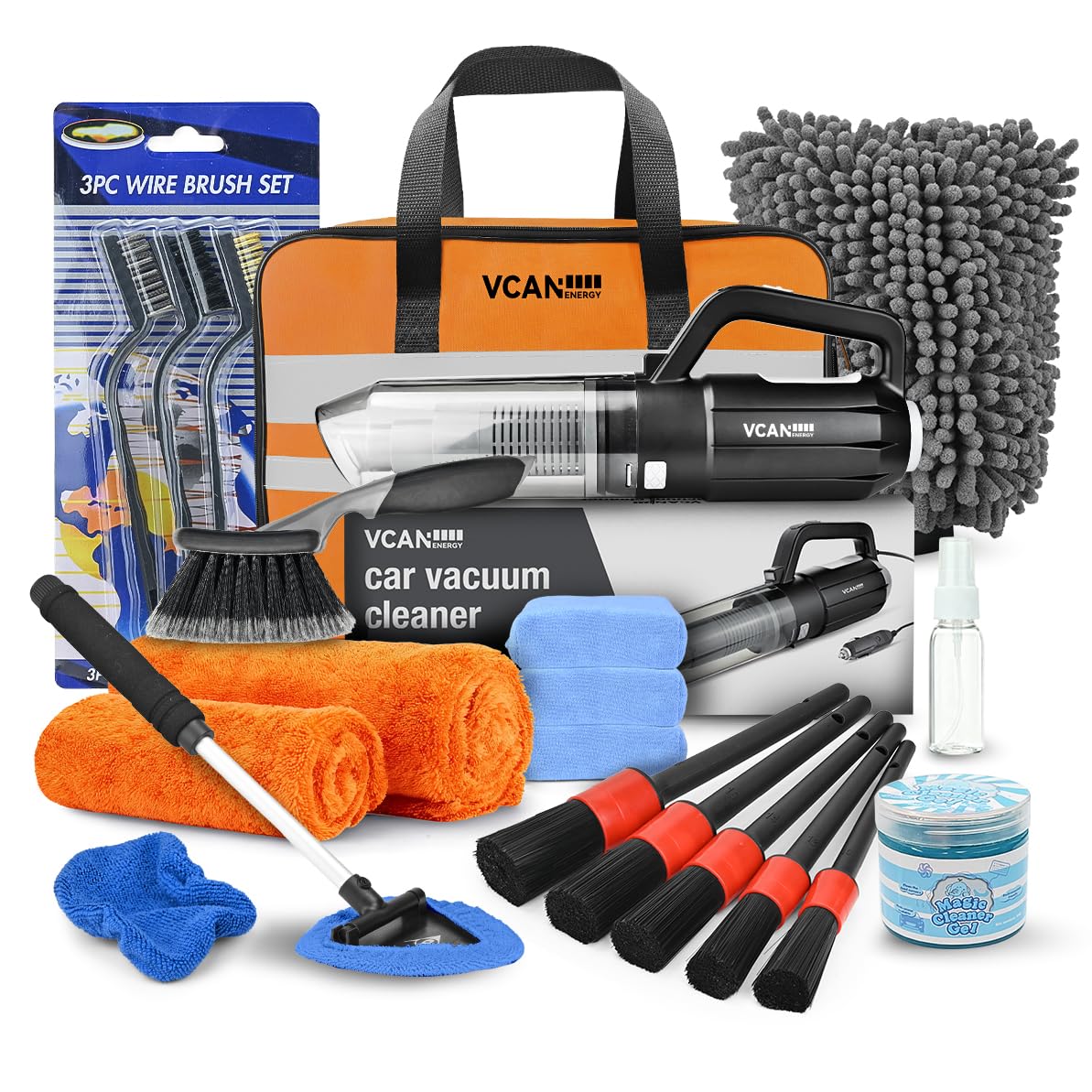 Car Cleaning kit Car Interior Detailing kit with 10000pa Car - VCANENERGY Official Imagery - 2