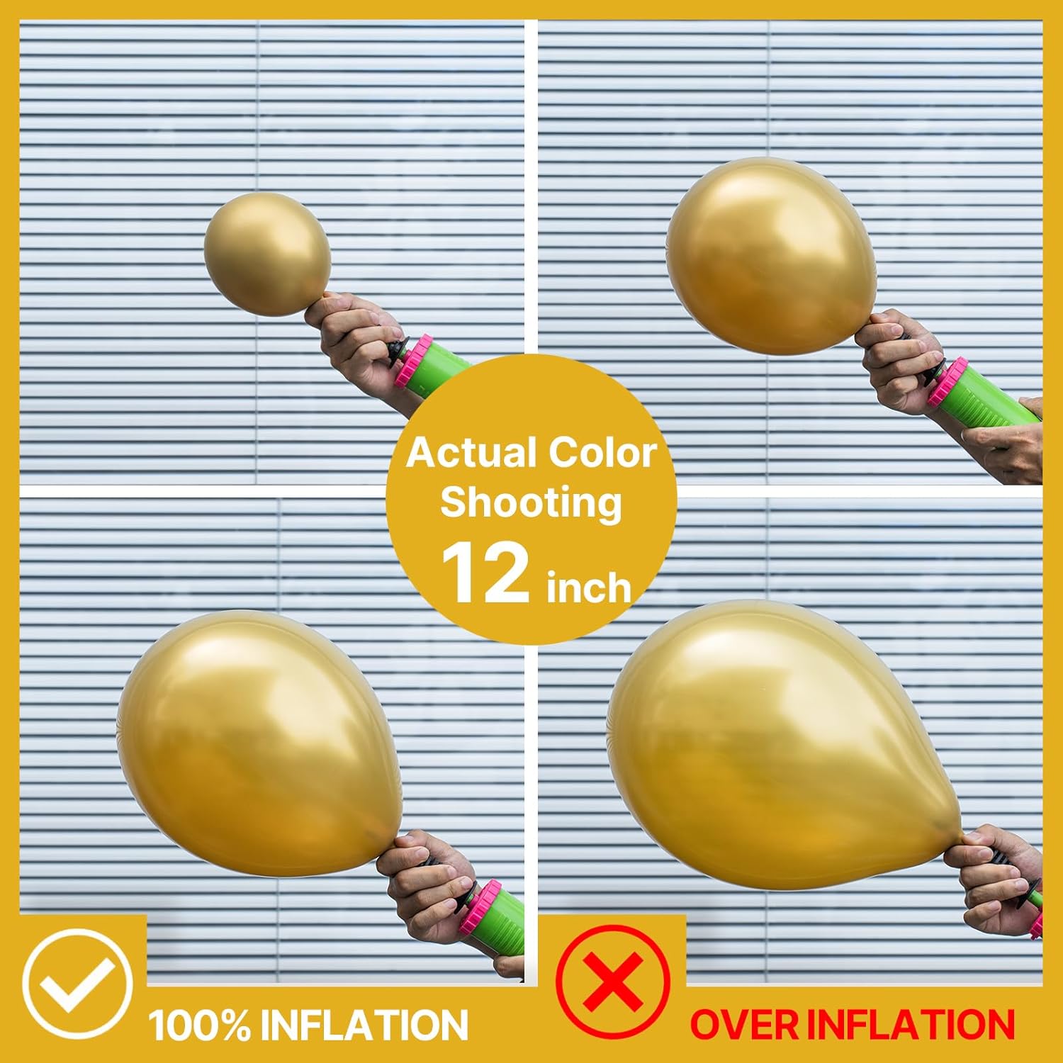 PartyWoo gold balloons in various sizes for balloon arch, including 36, 18, 12, 10, and 5 inch gold balloons for parties