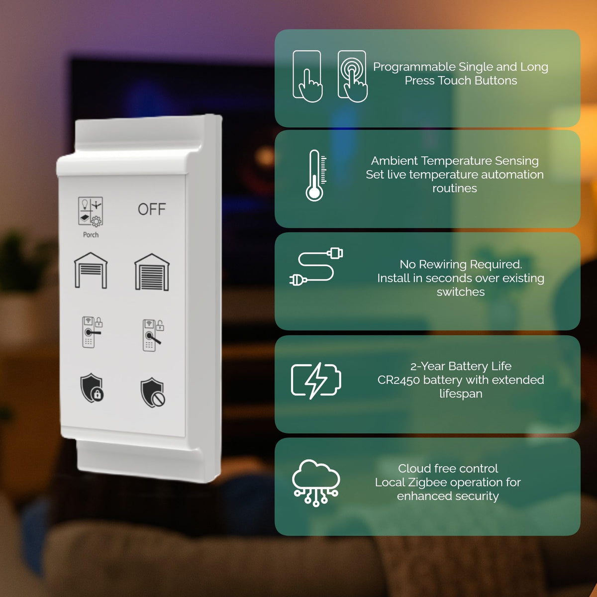 Slate Switch Zigbee 3 0 Smart Wall Button Remote Works with - zunzunbee Official Imagery - 4