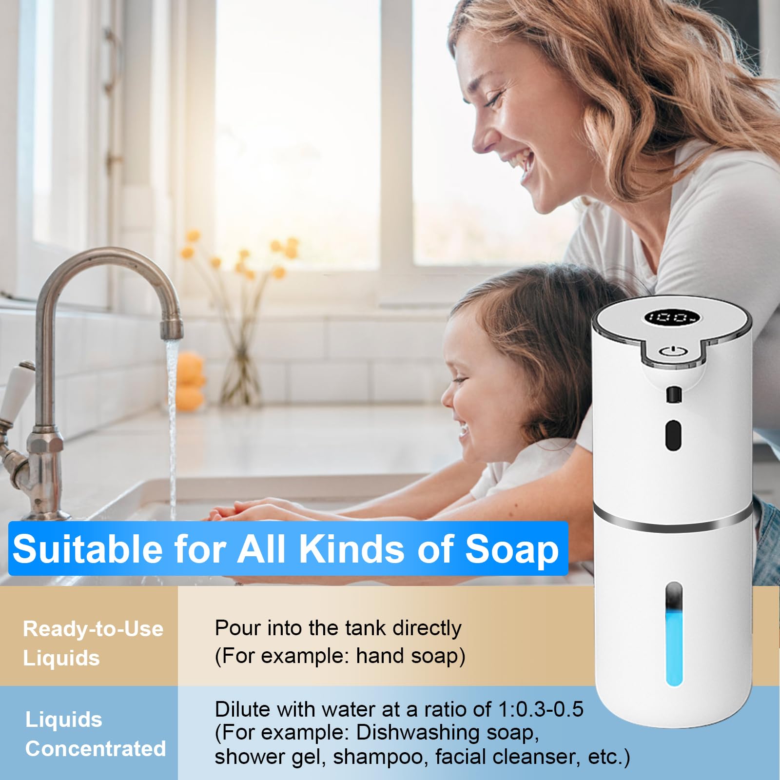 OHIFAST Automatic Liquid Soap Dispenser Touchless, USB Rechargeable Smart Hand S - OHIFAST Official Product View 6