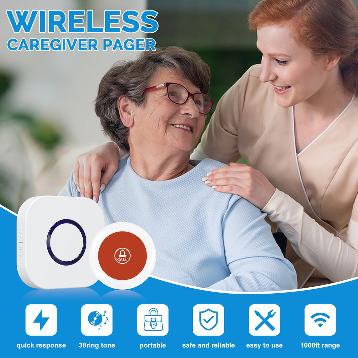 Wireless Caregiver Pager Dual Receiver Home Alert System - Greetmed Official Imagery - 6