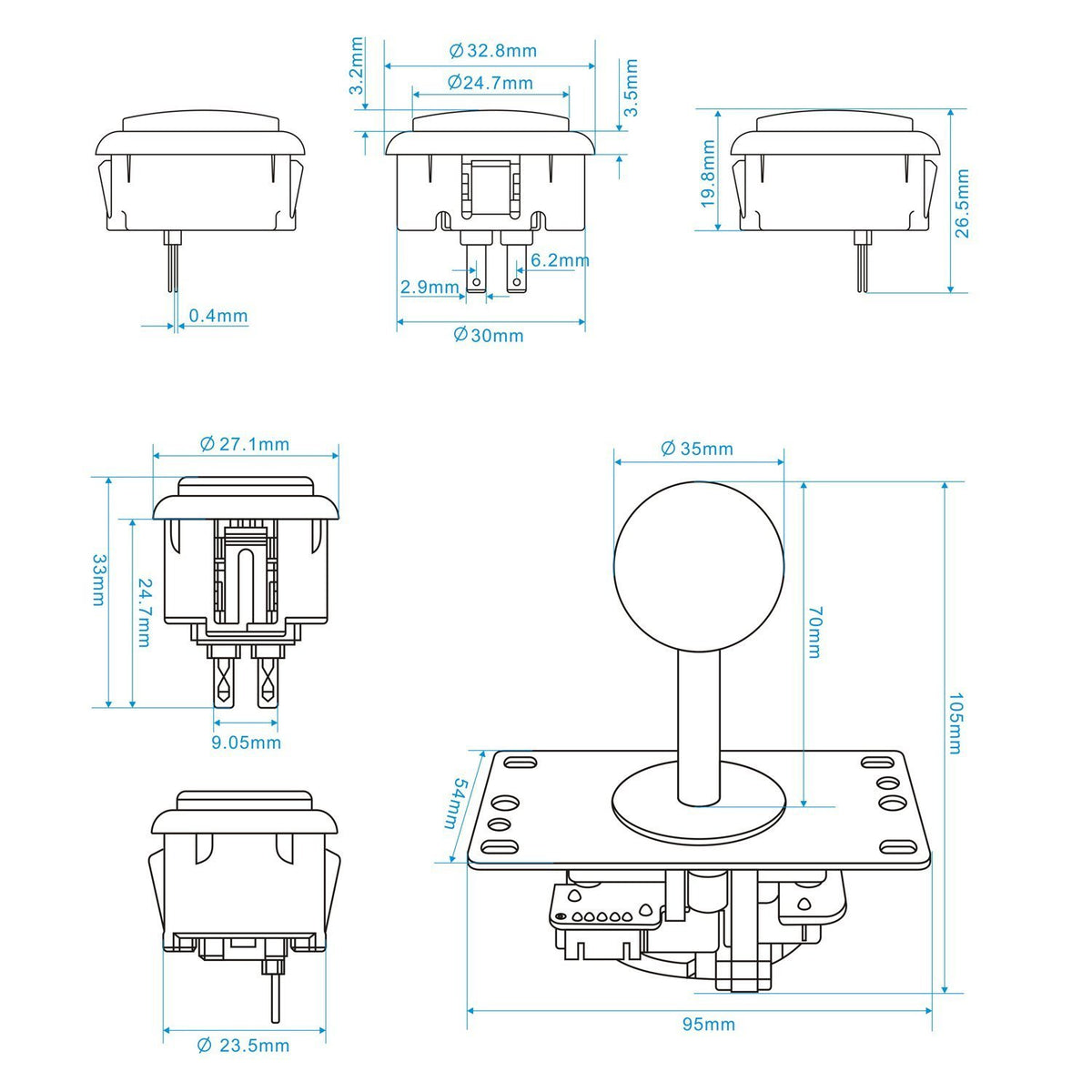 SJJX DIY Arcade Game Button and Joystick Controller Kit for - SJ@JX Official Imagery - 4