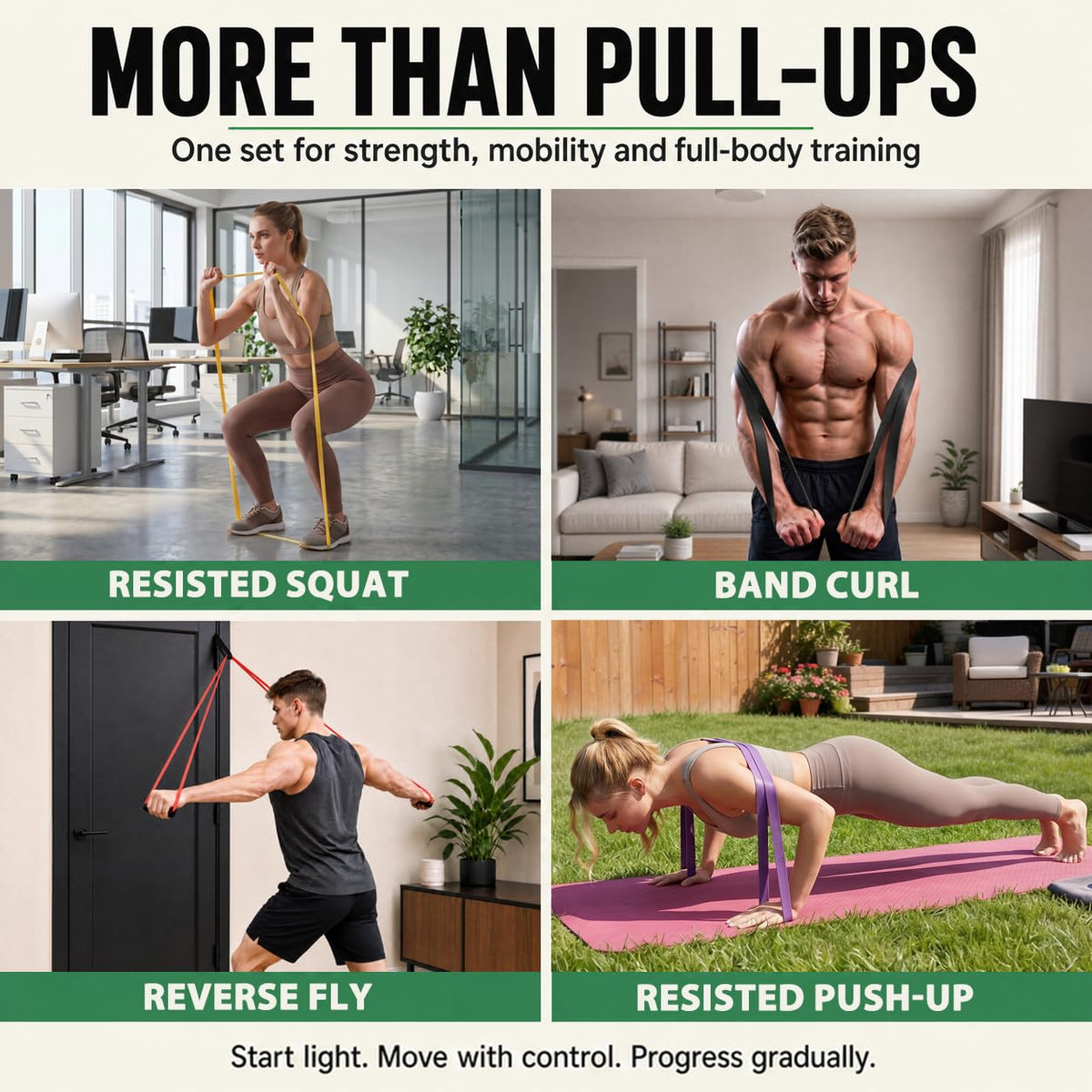 WHATAFIT Resistance Bands 5 Level Pull Up Assistance Bands - WHATAFIT Official Imagery - 8