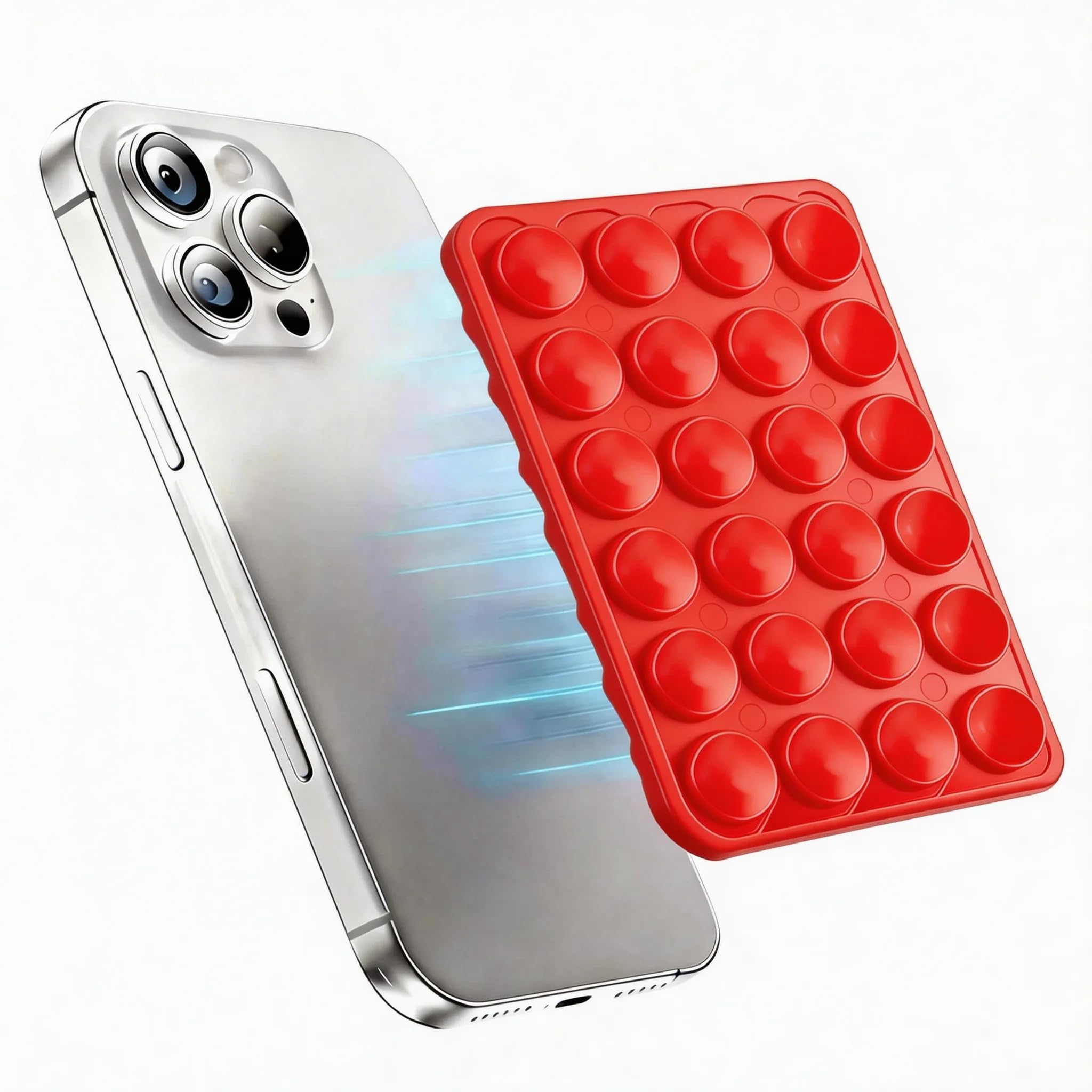 VEADOOLLY Red OCTO-Buddy Double Sided Silicone Suction Phone Case Moun - View 8