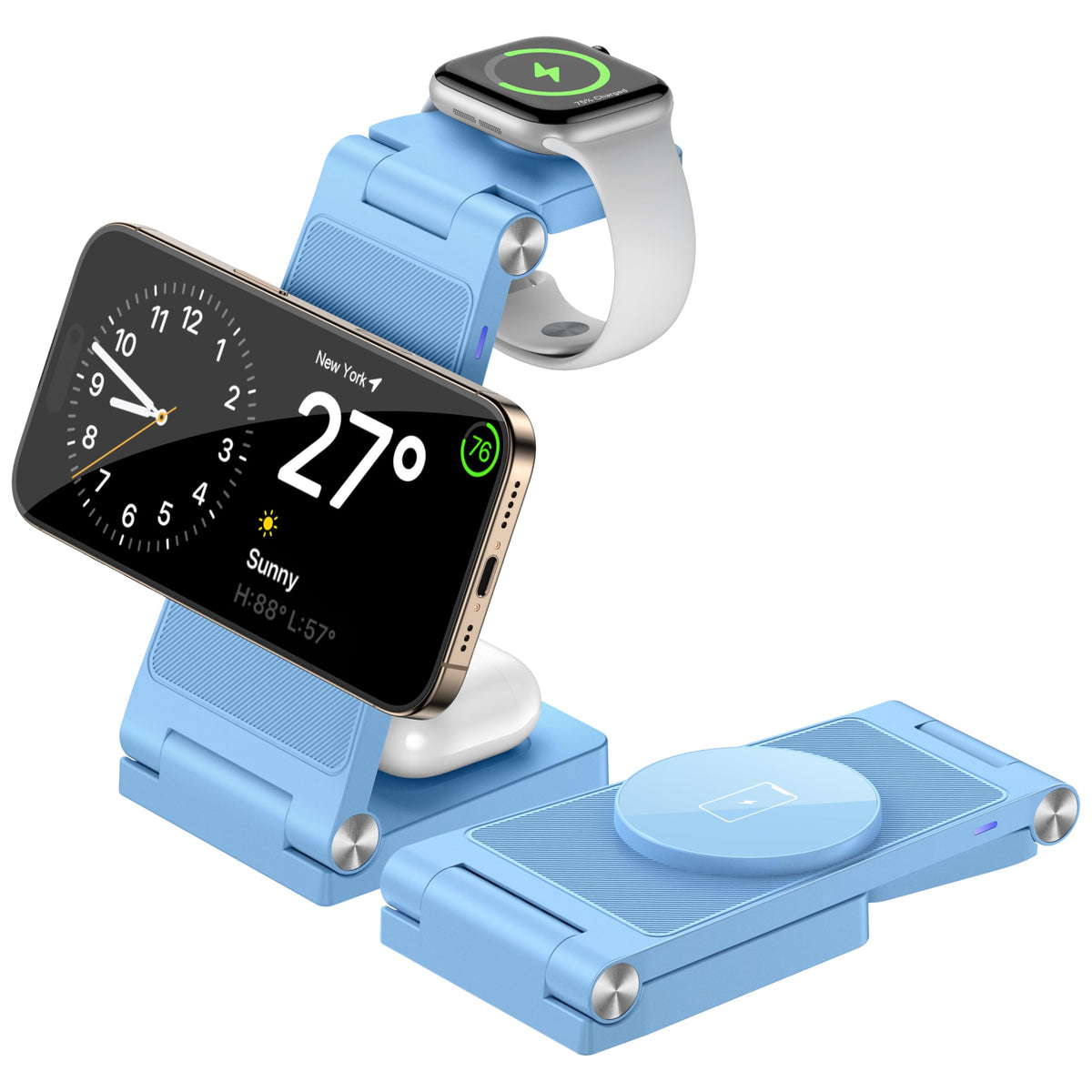 Magnetic Wireless Charger Stand 3 in 1 Foldable Wireless - GEJIUCAI Official Imagery - 8