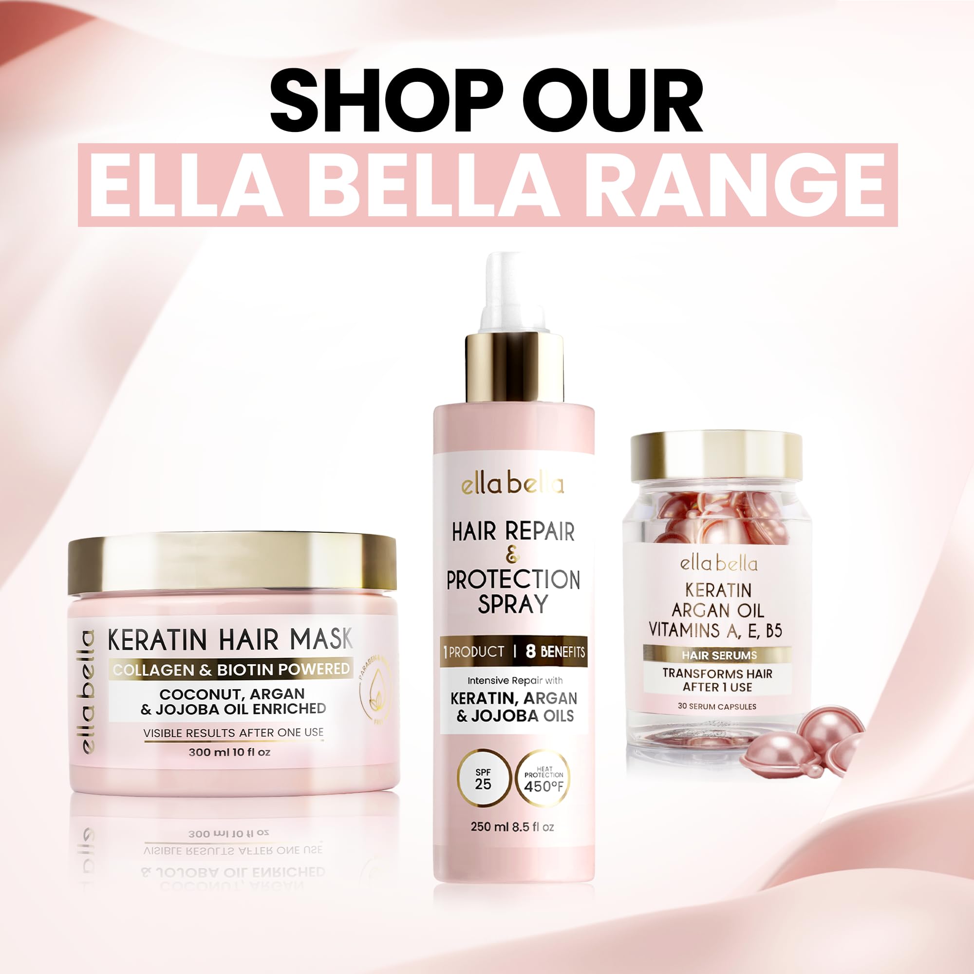 ELLA BELLA® Keratin Hair Mask, Deep Conditioning Hair Repair Treatment - ELLA BELLA Official Product View 9