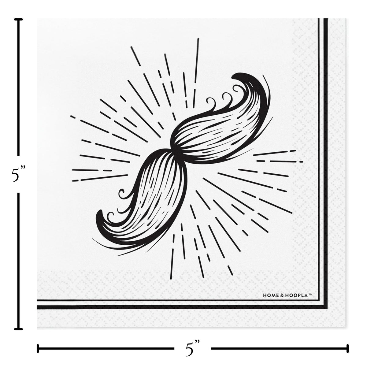 Mustache Party Supplies Set 7 Dessert Plates Napkins Table - HOME & HOOPLA Official Imagery - 6