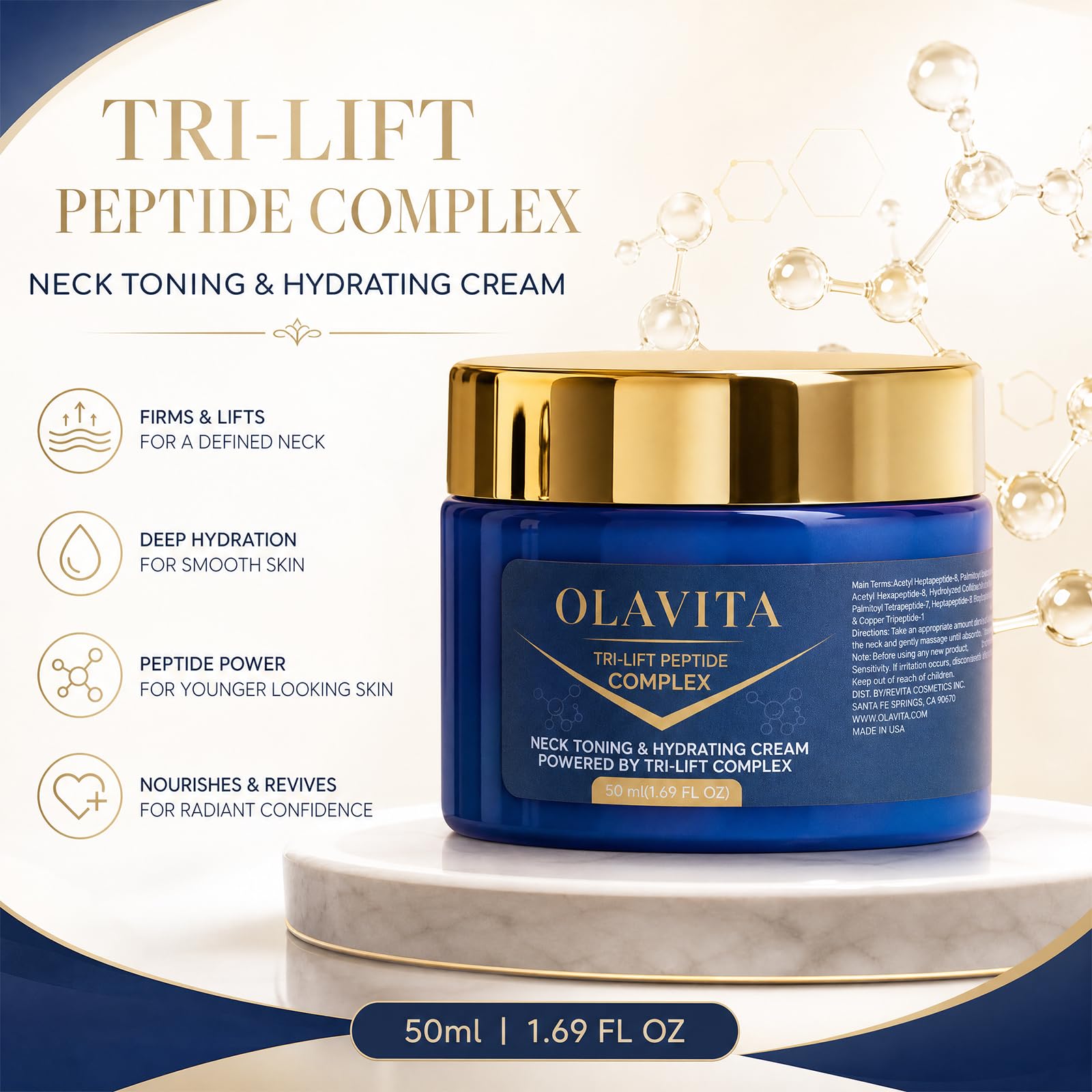 Olavita Tri Lift Peptide Cream Upgraded Peptide Complex Face - Zorlyna Official Imagery - 3