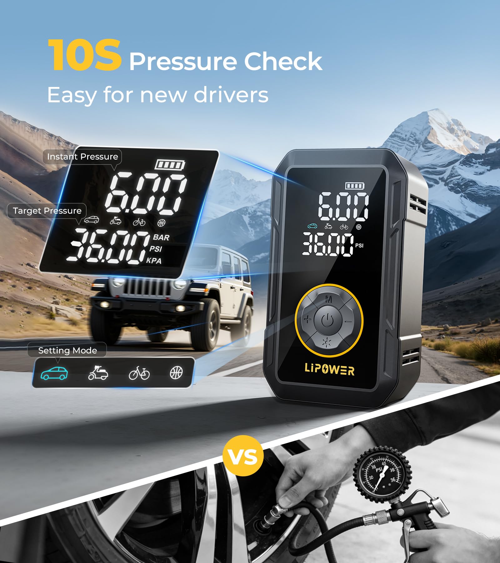 Tire Inflator Portable Air Compressor for Car, Bikes, Motorcycle - View 6