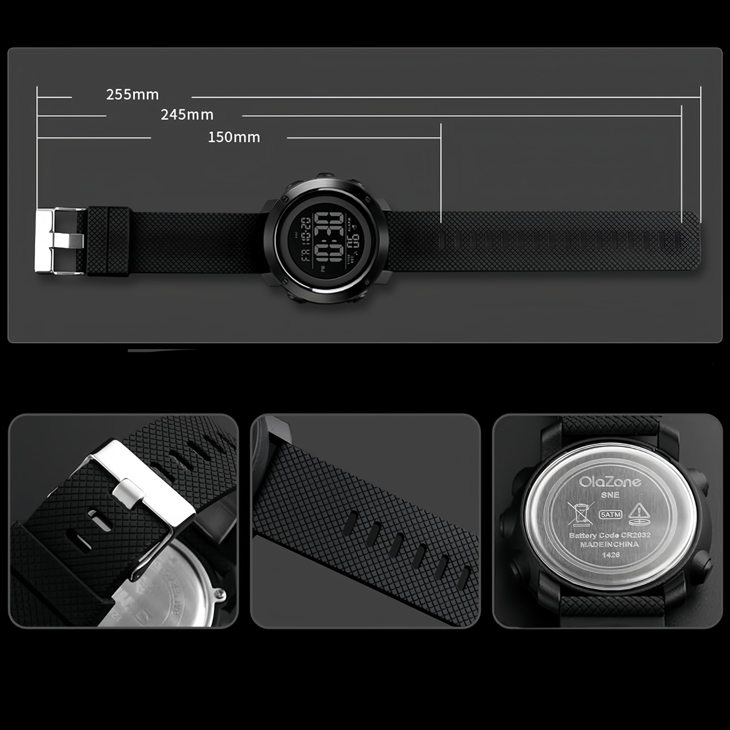 SNE Digital Watch Sports Waterproof Military Back Light Small Watch fo - View 4