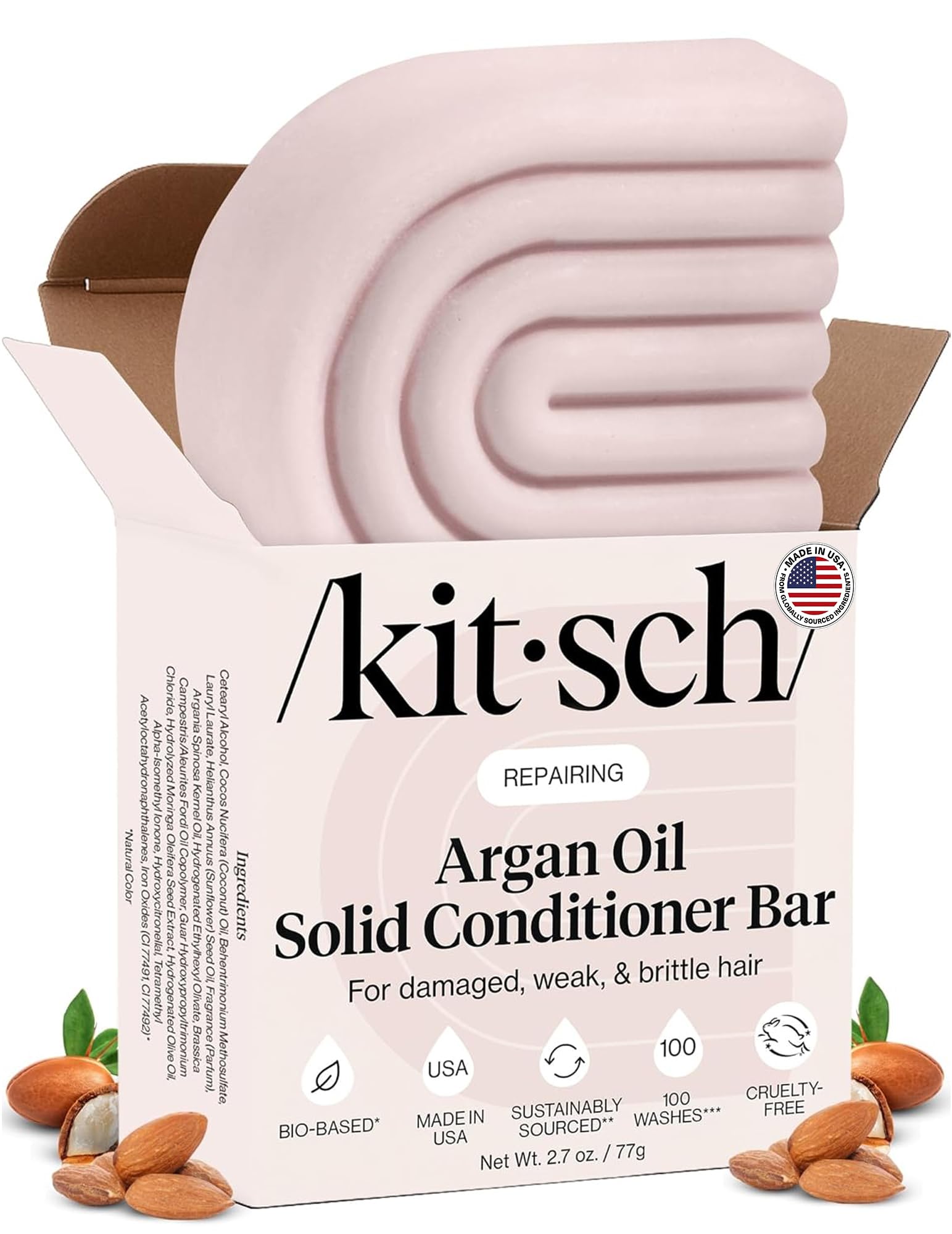 Kitsch Argan Oil Conditioner Bar Soap for Hair Growth – , 2 - Kitsch Official Product View 2