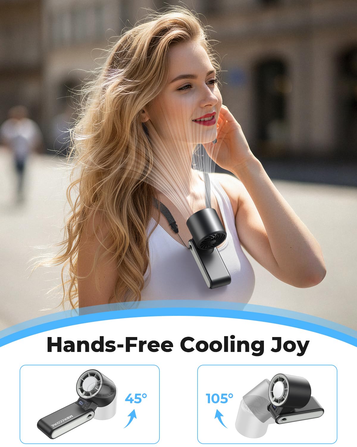 MORECORE Portable Handheld Fan with Ice Cooler,  , Gifts for Men Mom W - View 8
