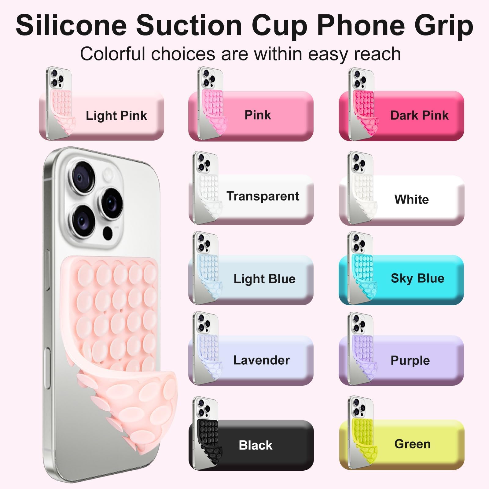 Giumel 1 Pack Silicone Suction Cup Phone Case Mount Double Sided, Phone Accessor - Giumel Official Product View 2