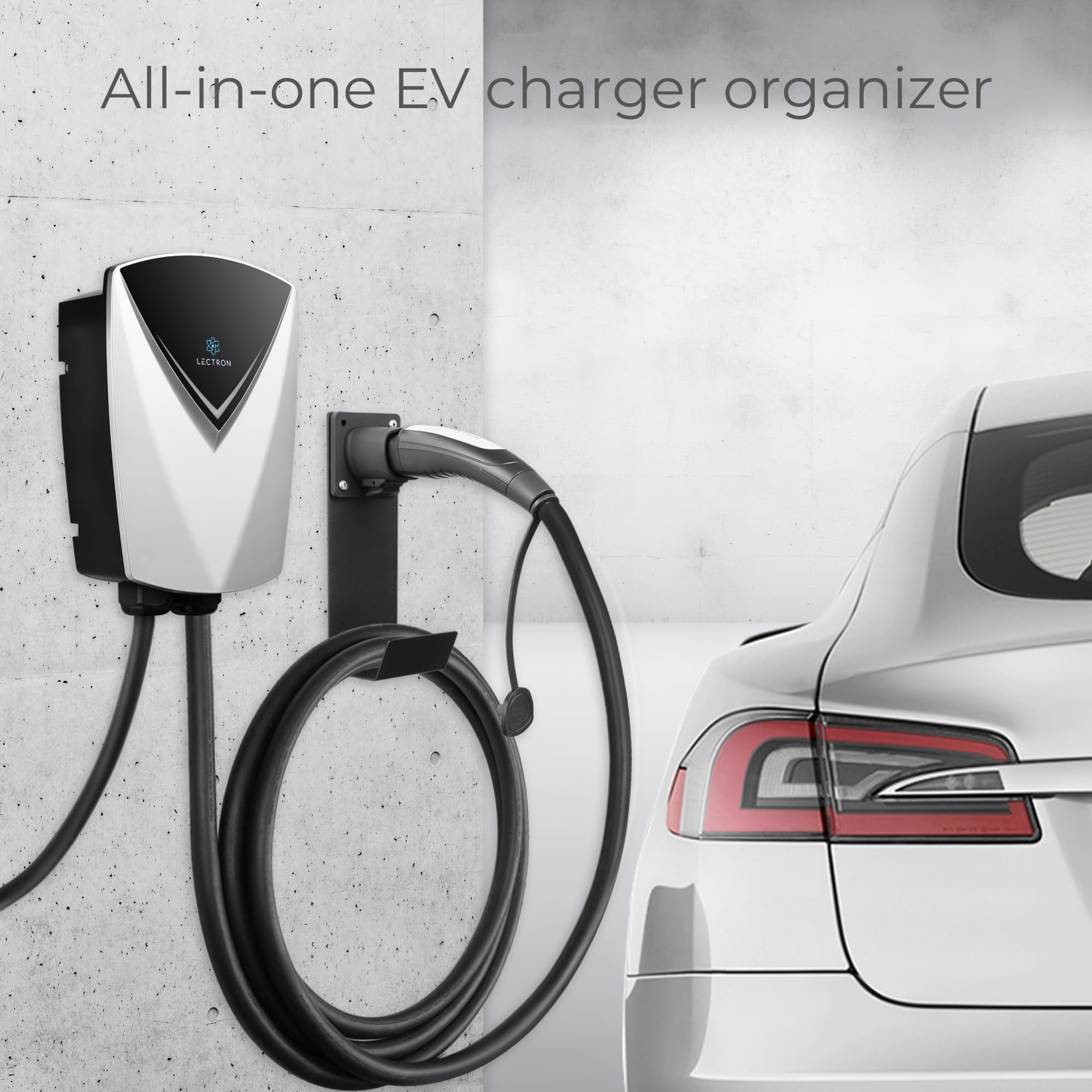 Lectron Tesla NACS Electric Vehicle Charger Nozzle Holster Dock & J - Hook for - Lectron Official Product View 3