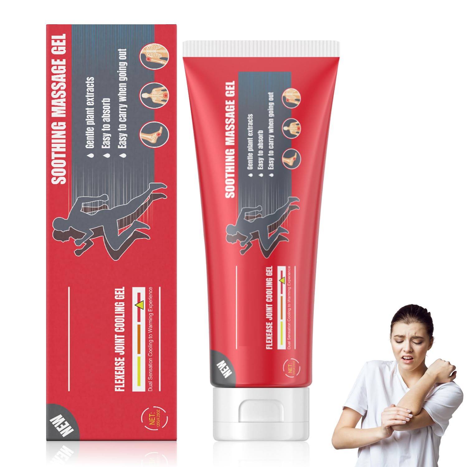 YIVANNUO Joint & Muscle Soothing Gel applied to skin, providing fast relief for sore muscles and joint discomfort.