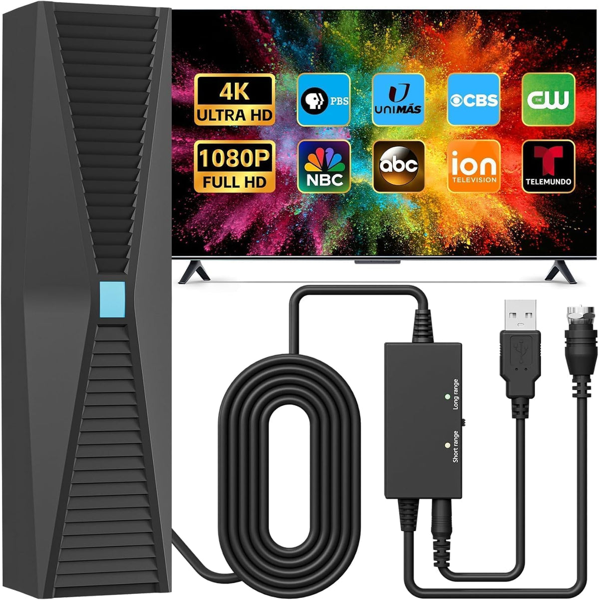 TV Antenna for Smart Old TVs 4500 Miles Range Strongest - BEIMQN Official Imagery - 1