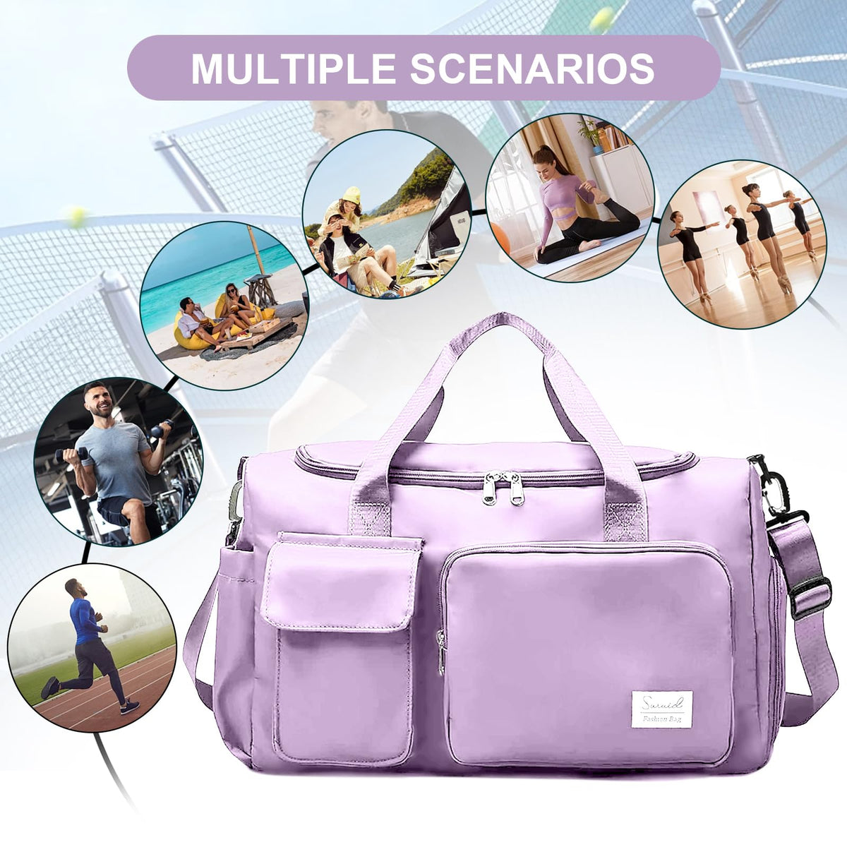 Suruid Gym Bag with Toiletry Bag Sports Duffle Bag for Women - Suruid Official Imagery - 8