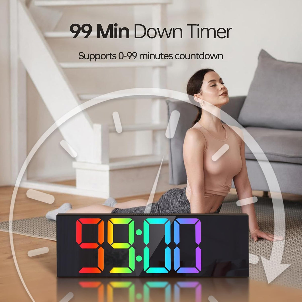 JALL 16 2 Large Digital Wall Clock with Bluetooth Sync for - JALL Official Imagery - 7