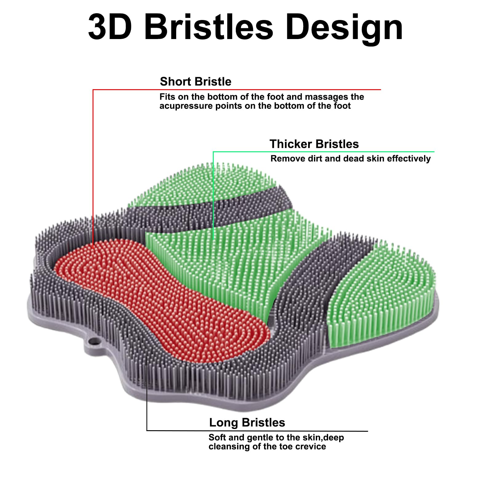 Easkite Shower Foot Scrubber Mat with Suction Cups