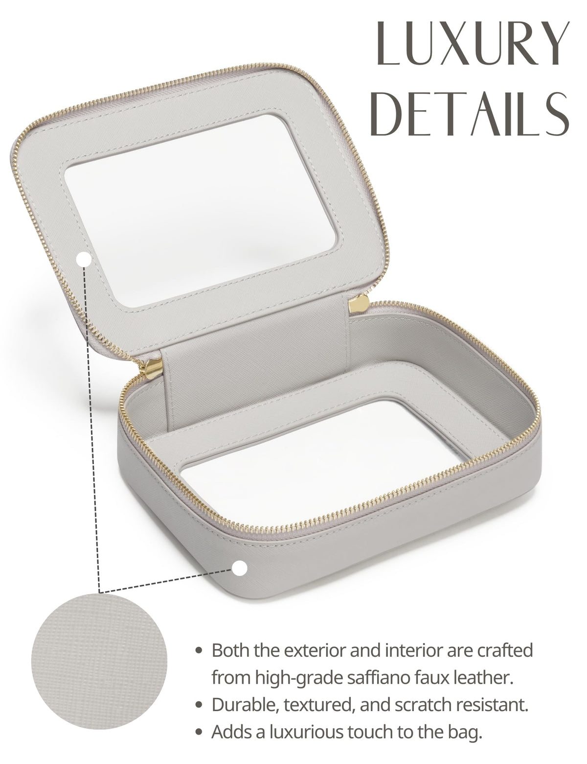 Clear Makeup Case Toiletry Bag Travel Medium Clear Cosmetic - Popvibe Official Imagery - 6