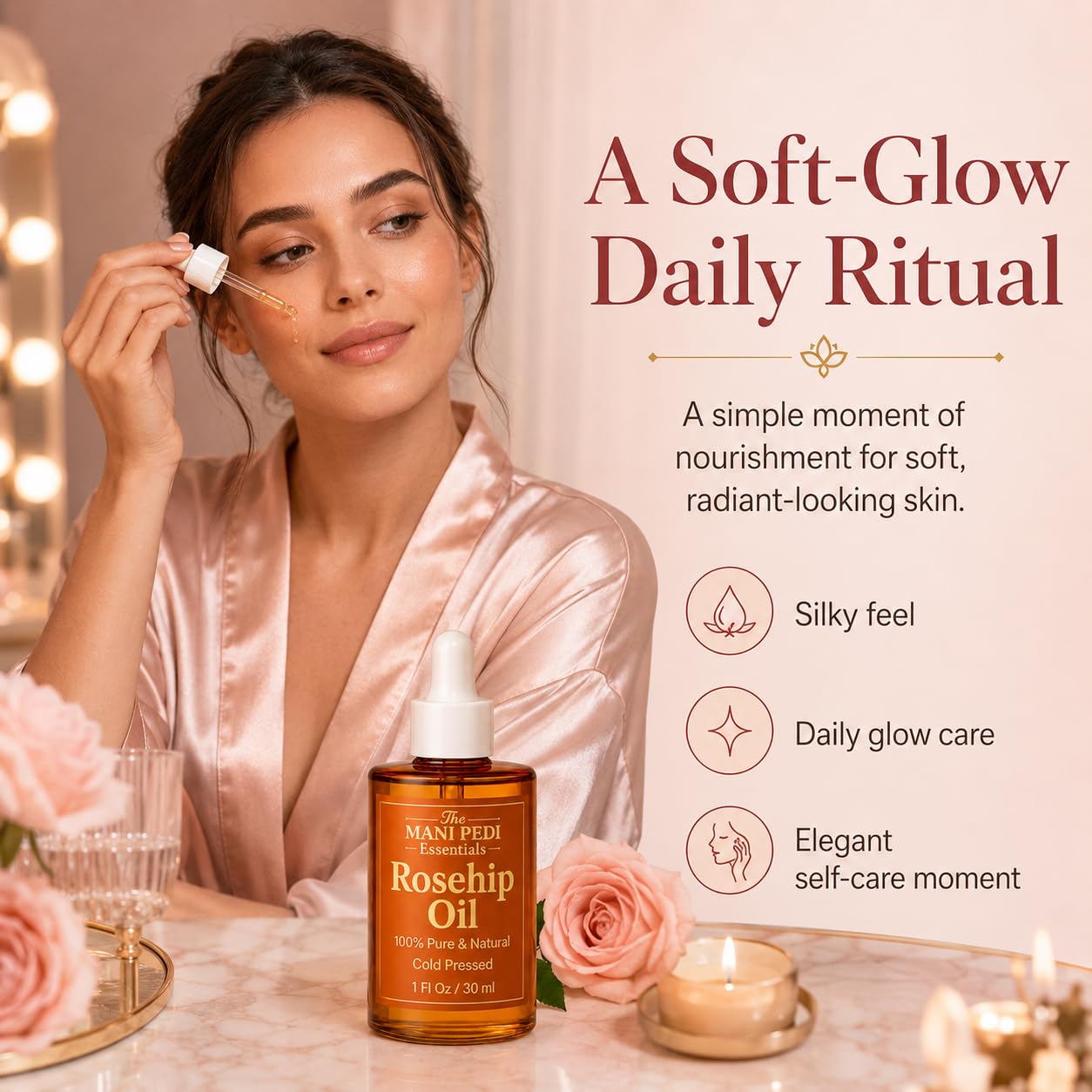 The Mani Pedi Essentials TMPE Rosehip Oil for Face. Pure, Natural, Cold - - The Mani Pedi Essentials Official Product View 7