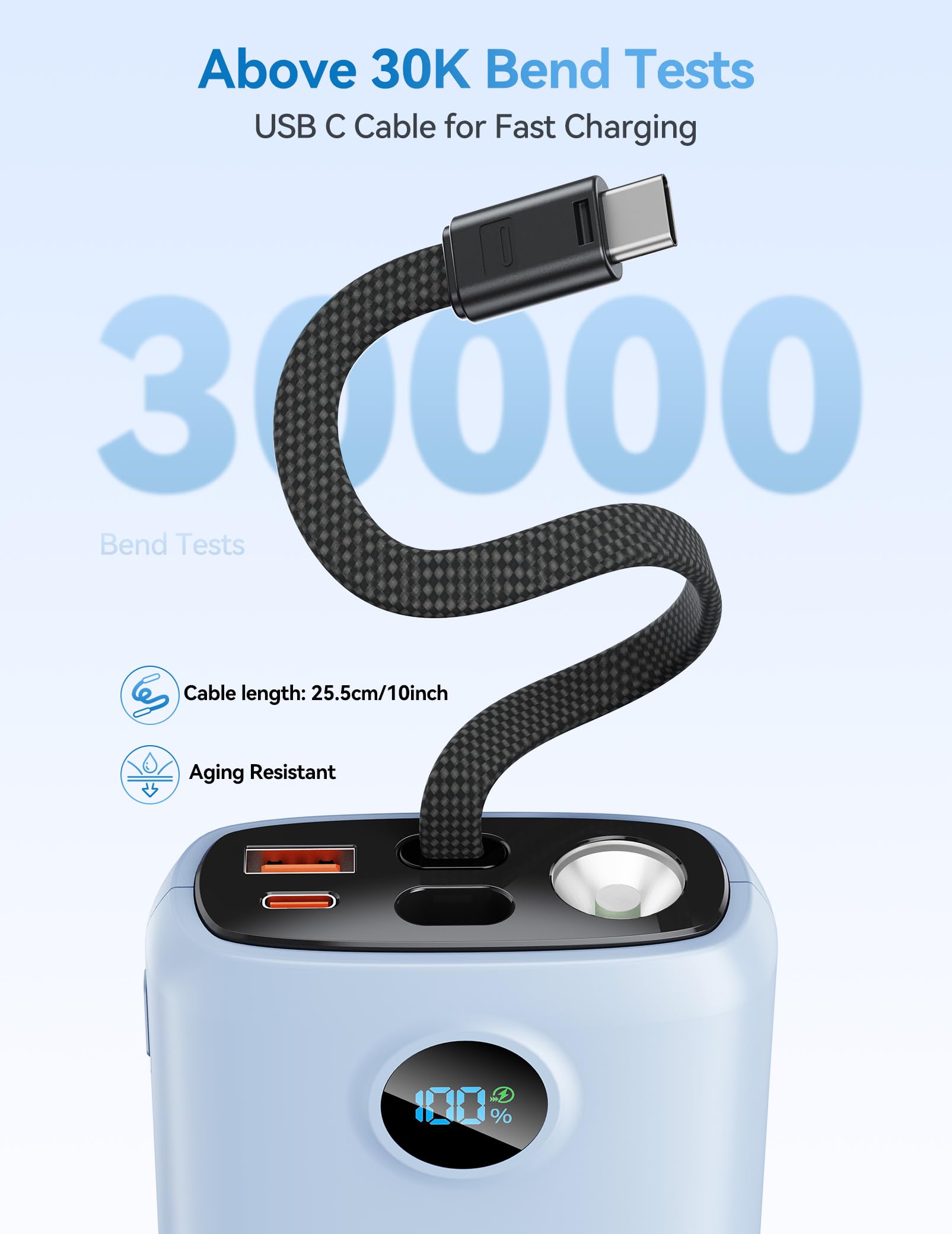 Portable Charger 20000mAh 45W Built in USB C Cable 3W - DIAMUAR Official Imagery - 5