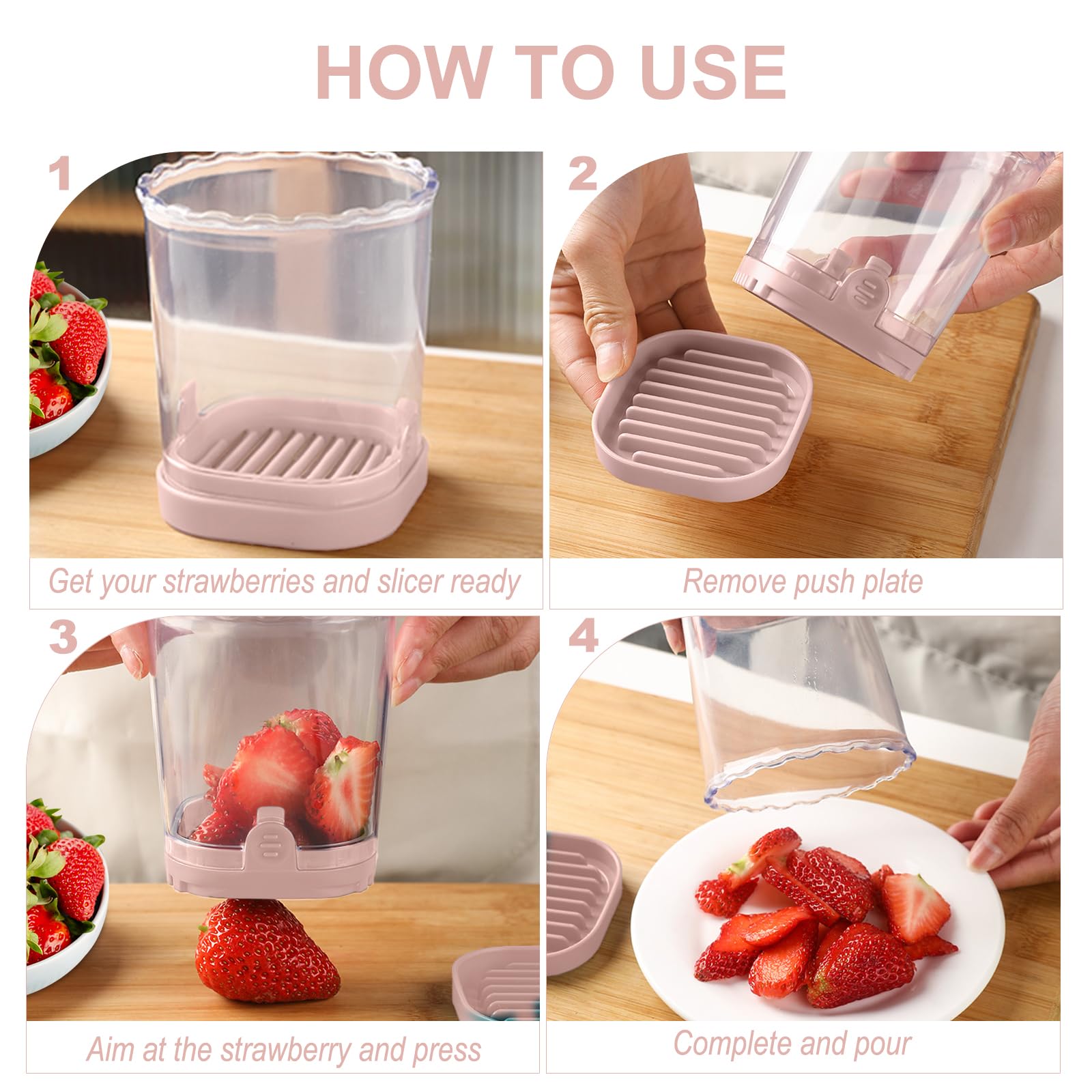 CEHNCEH Fruit Slicer Cup: Strawberry Slicer, Strawberries Cutter Cup, - View 5