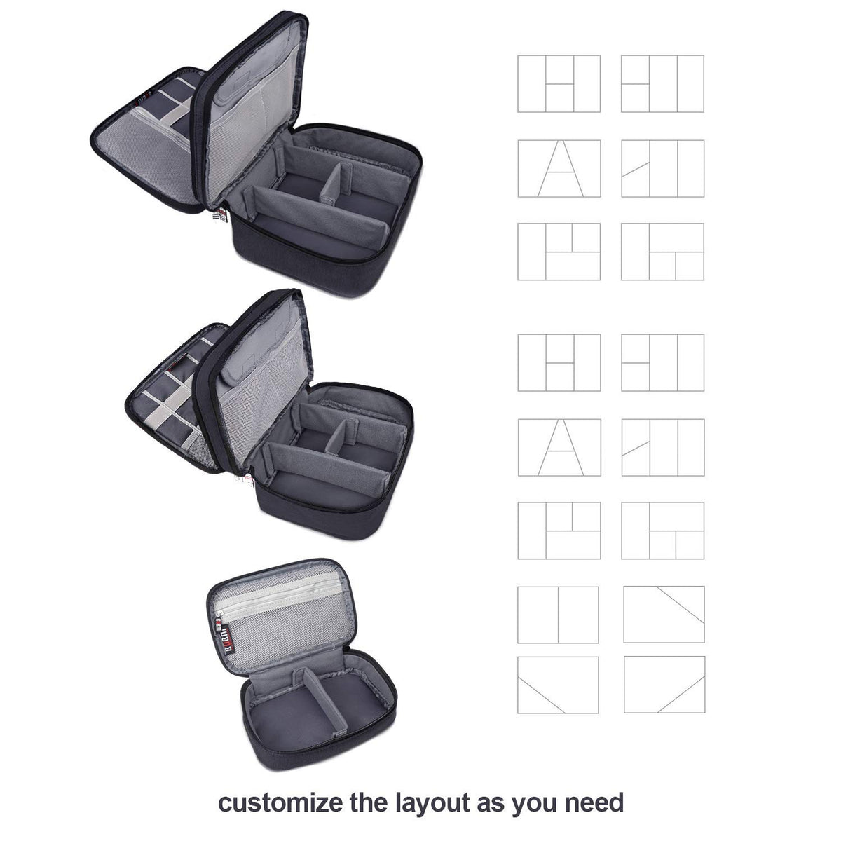 BUBM 3pcs Double Layer Electronic Organizer Travel Gadgets - BUBM Official Imagery - 8