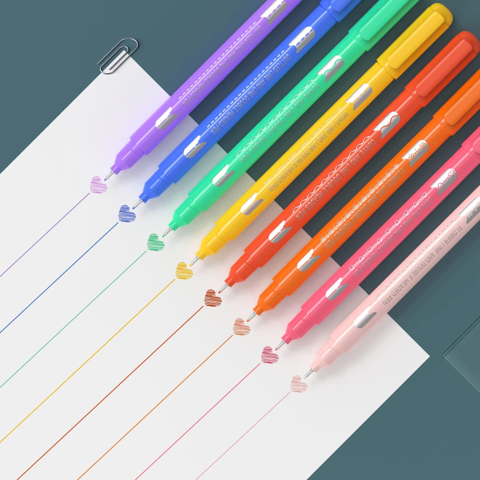 AECHY Dual Tip Curve Highlighter Pens, 8 Patterns, 8 Colors, 8 Pack - View 5