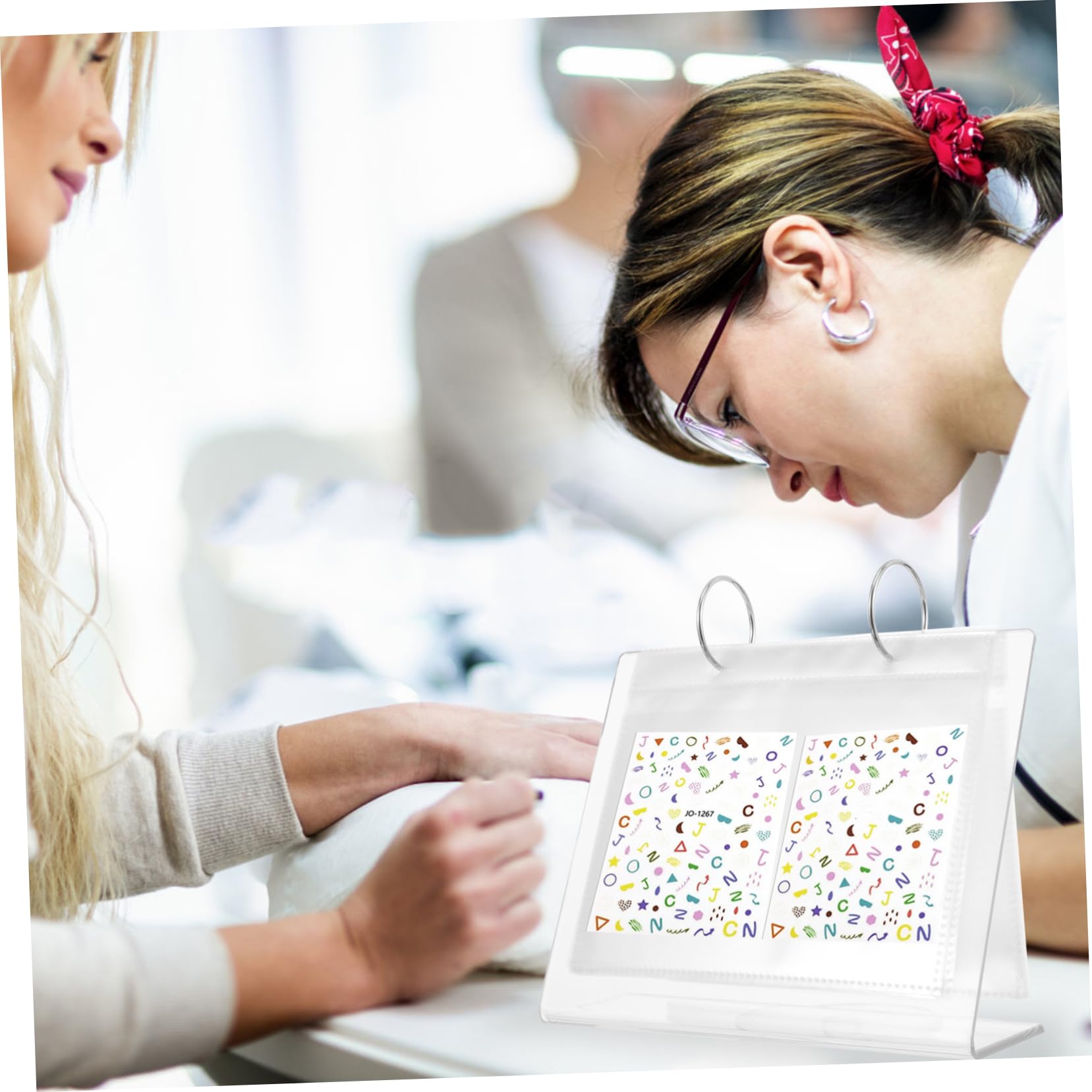 Garneck 2pcs Nail Art Decal Display Album Organizer for Nail Stickers and Decals Portable Storage Book for Manicure Designs
