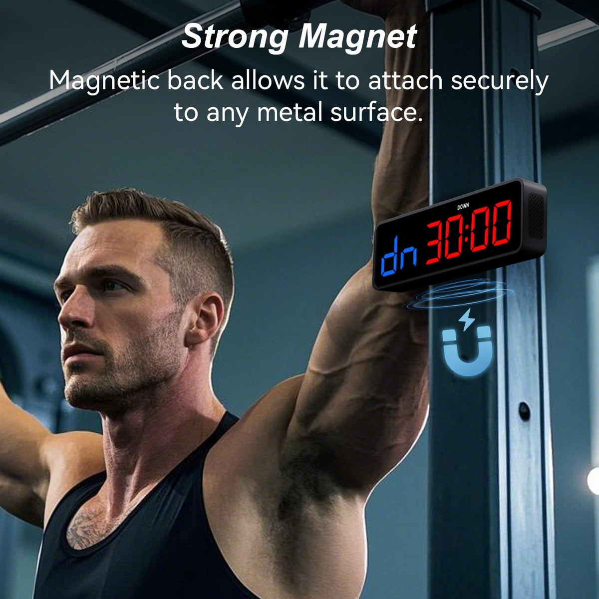 Portable Gym Timer Clock Fitness Digital Clock with Strong - Acedeck Official Imagery - 5