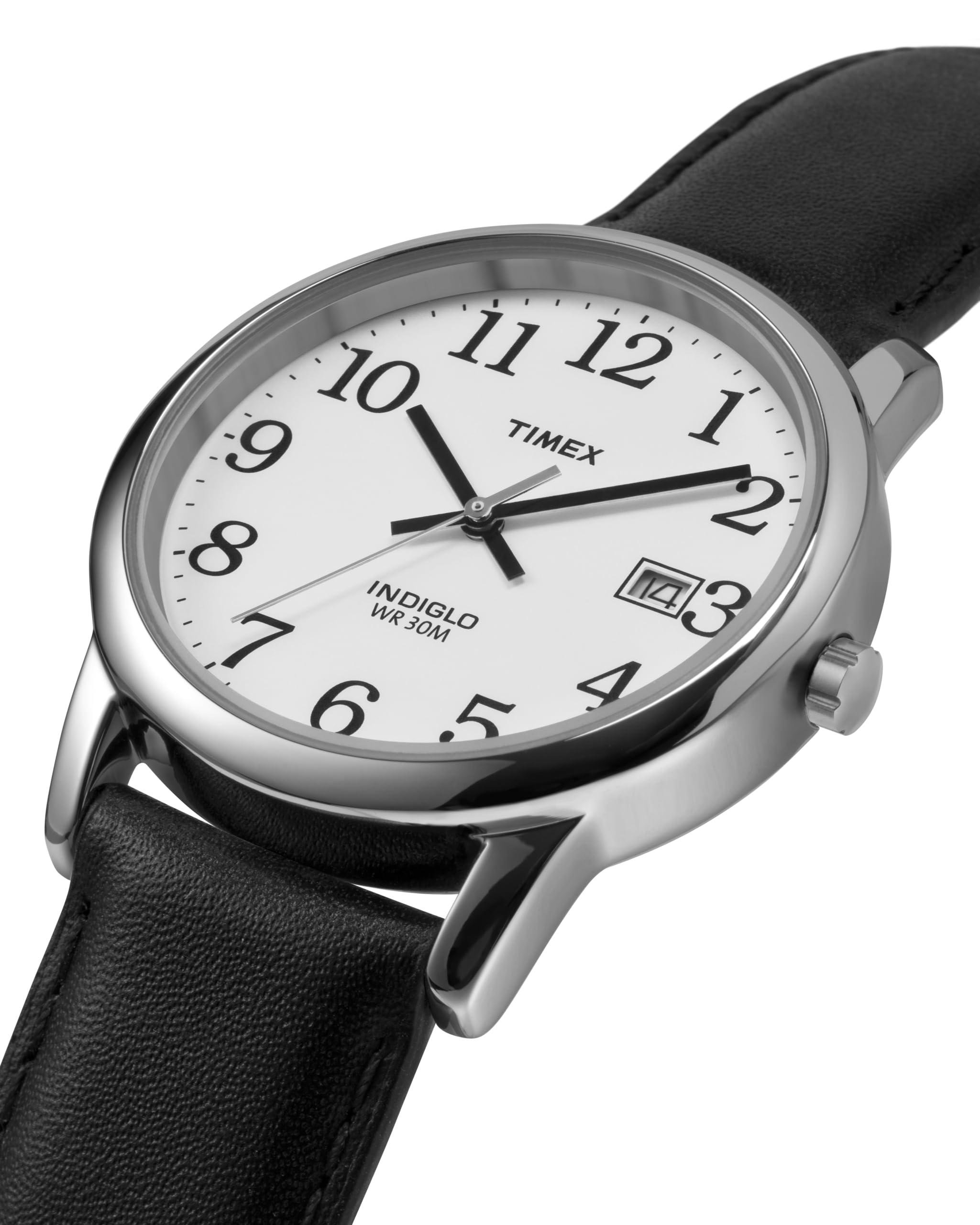 Timex Easy Reader 35mm Watch T2H281 Black Leather INDIGLO