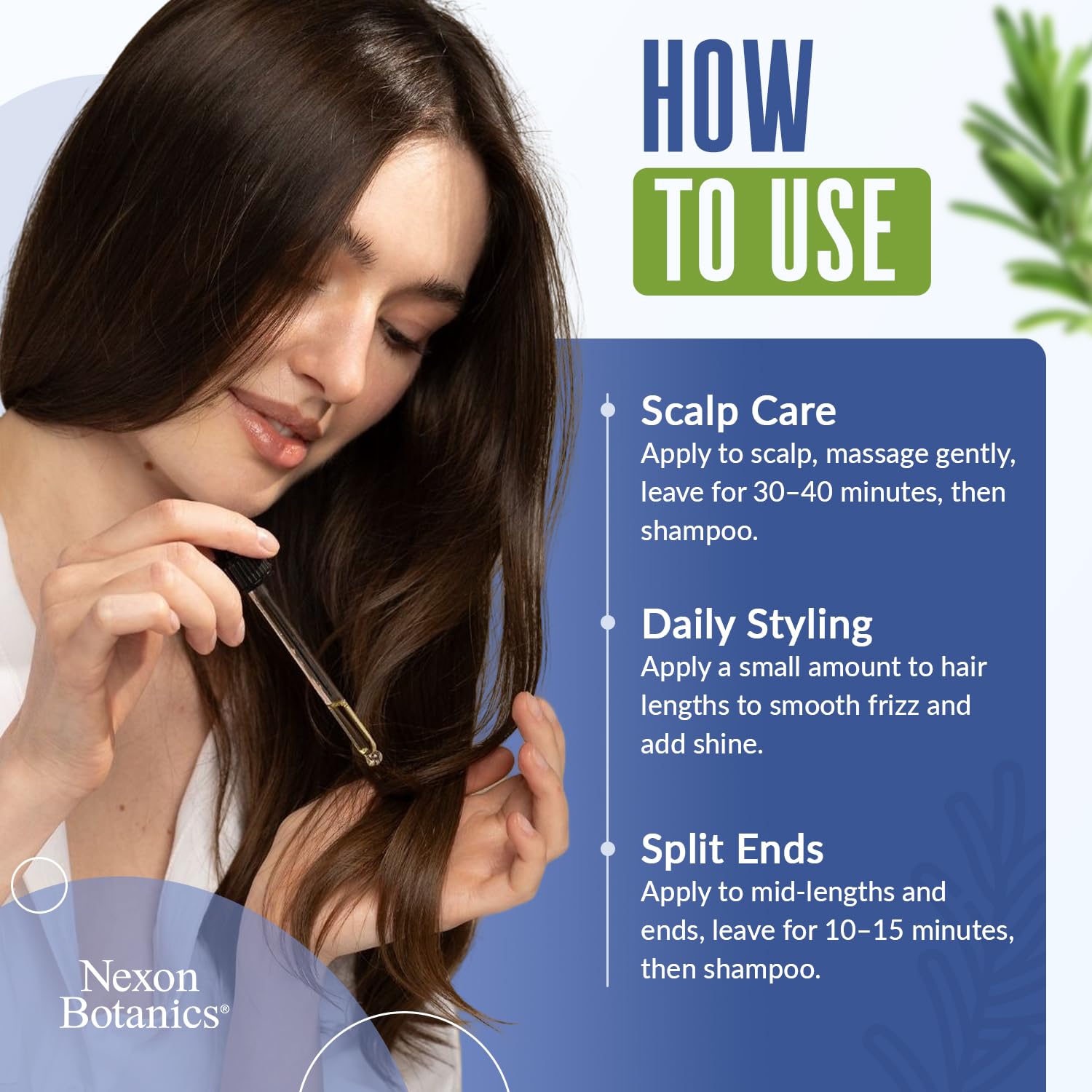 Nexon Botanics Rosemary Oil for Hair Growth 2 fl oz - Lightweight Scalp Oil for - Nexon Botanics Official Product View 6