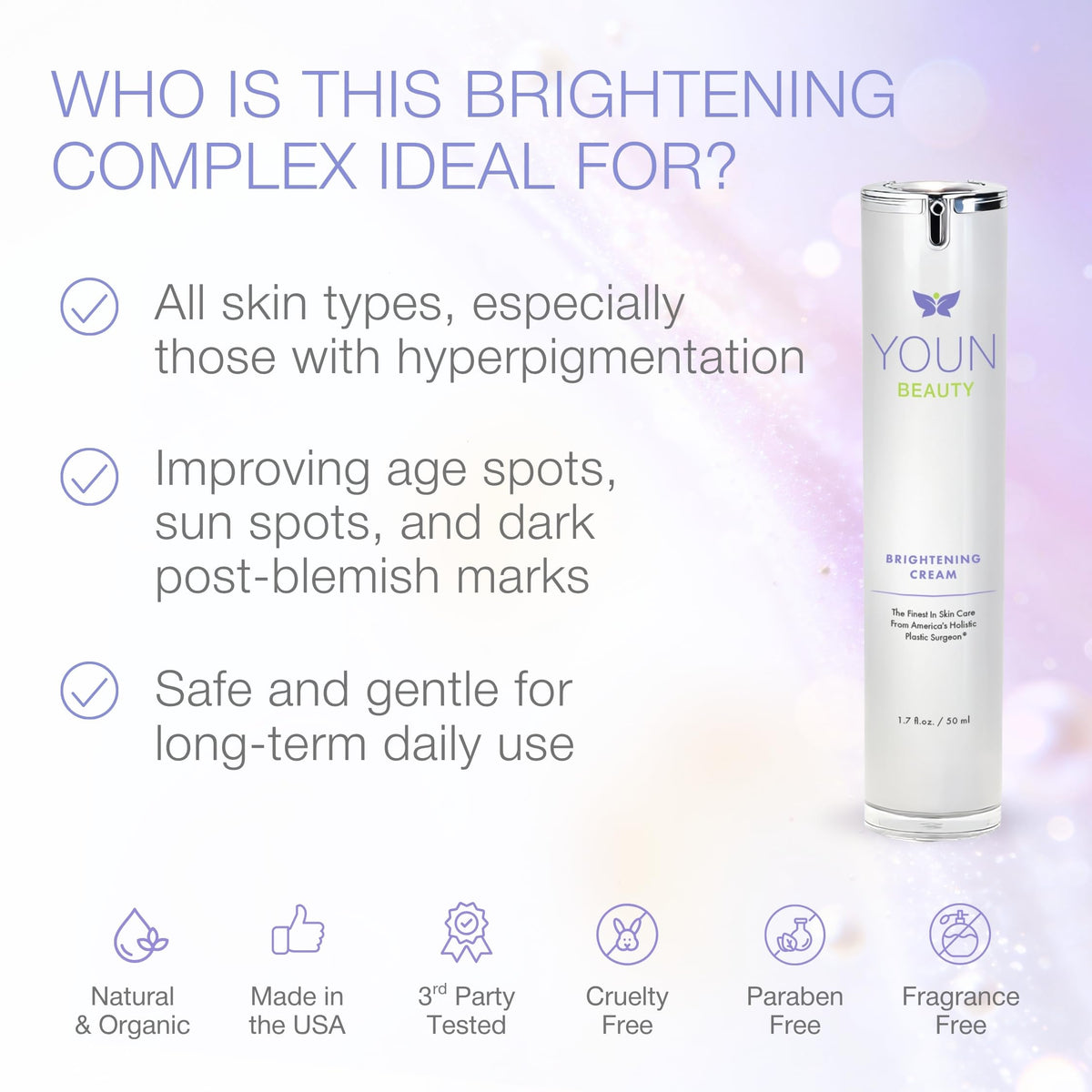 YOUN Beauty Brightening Cream with Kojic Acid Glycolic Acid - YOUN Beauty Official Imagery - 4